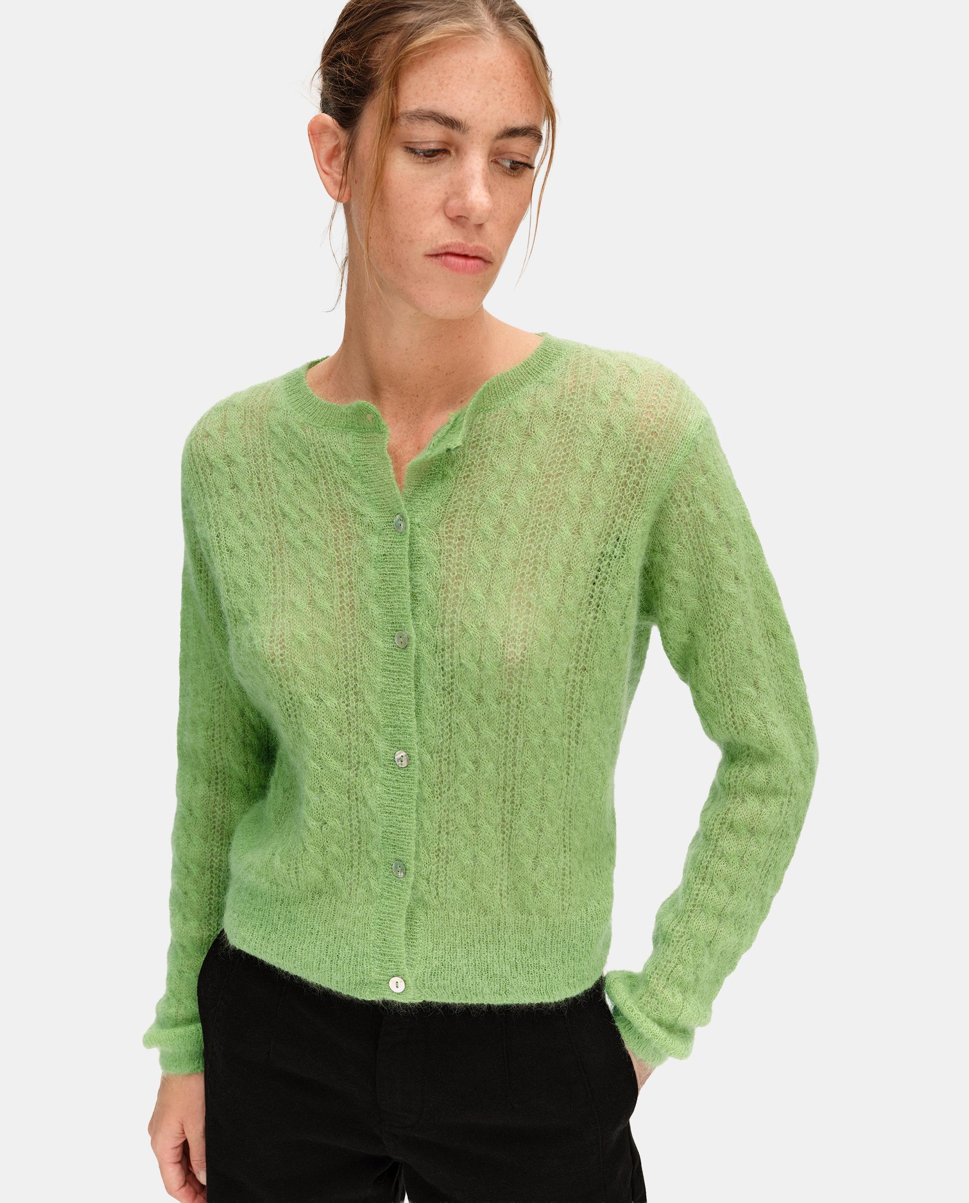 Cárdigan de mujer mohair boxy - Bimba y Lola - Verde Verde-2