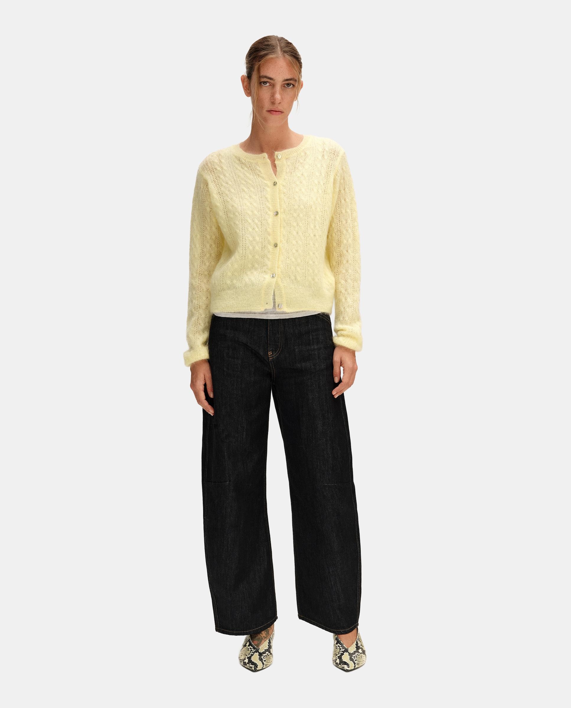 Cárdigan de mujer mohair boxy - Bimba y Lola - Amarillo Amarillo-1