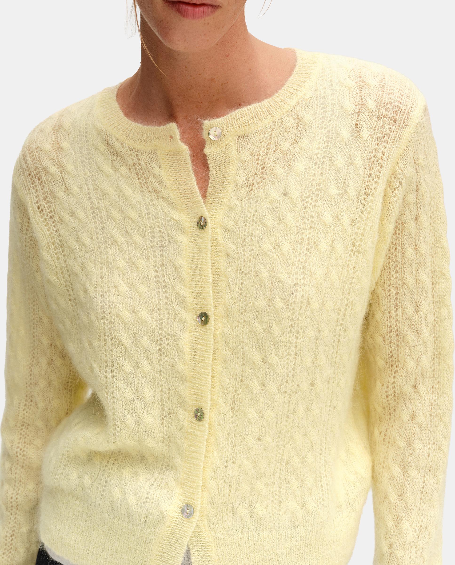 Cárdigan de mujer mohair boxy - Bimba y Lola - Amarillo Amarillo-2