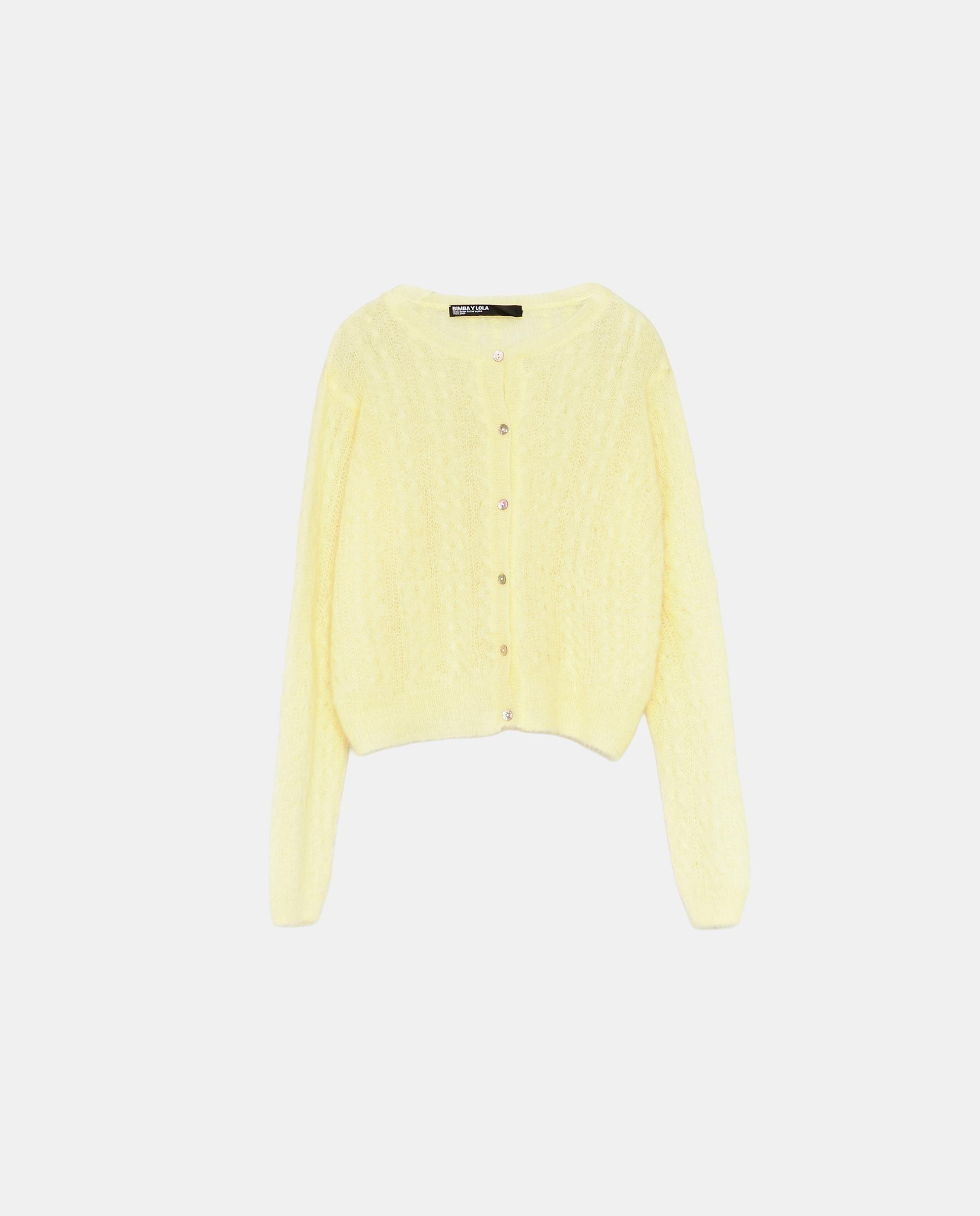 Cárdigan de mujer mohair boxy - Bimba y Lola - Amarillo Amarillo-5