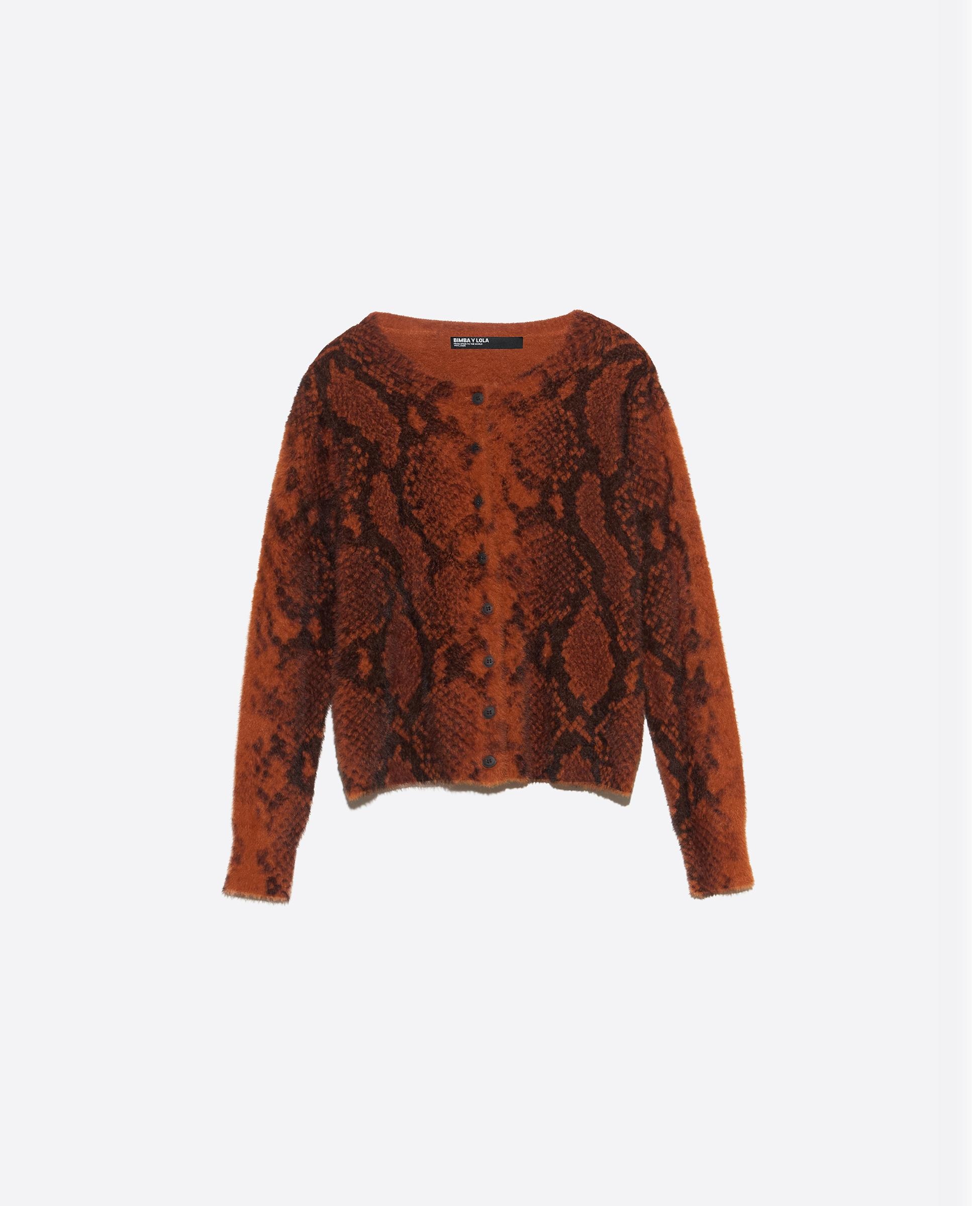 Cárdigan de mujer pelo recto snake - Bimba y Lola - Caramelo Caramelo-6