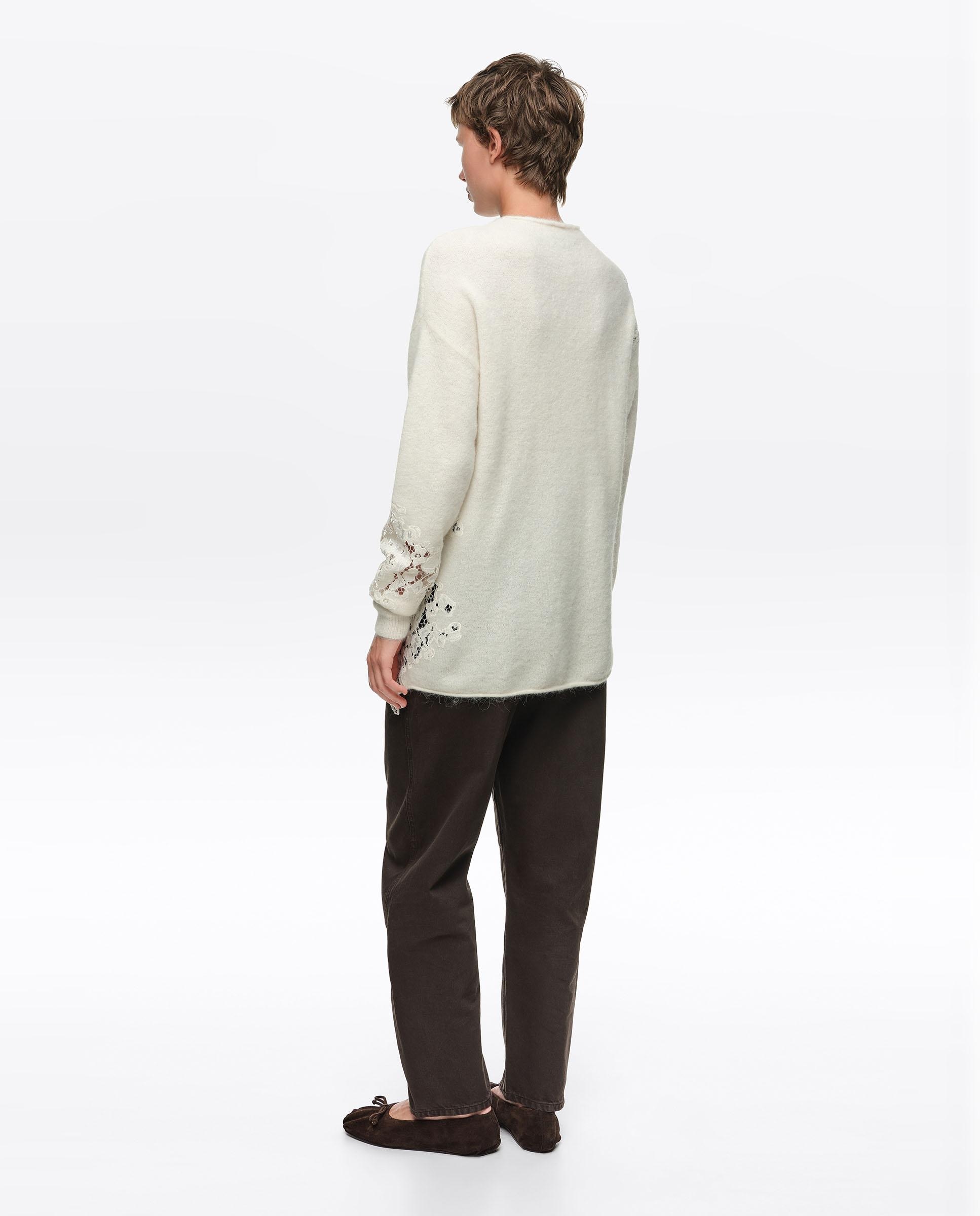 Imagen 4 de Jersey de mujer alpaca encajes cuello subido - Bimba y Lola - Marfil Marfil