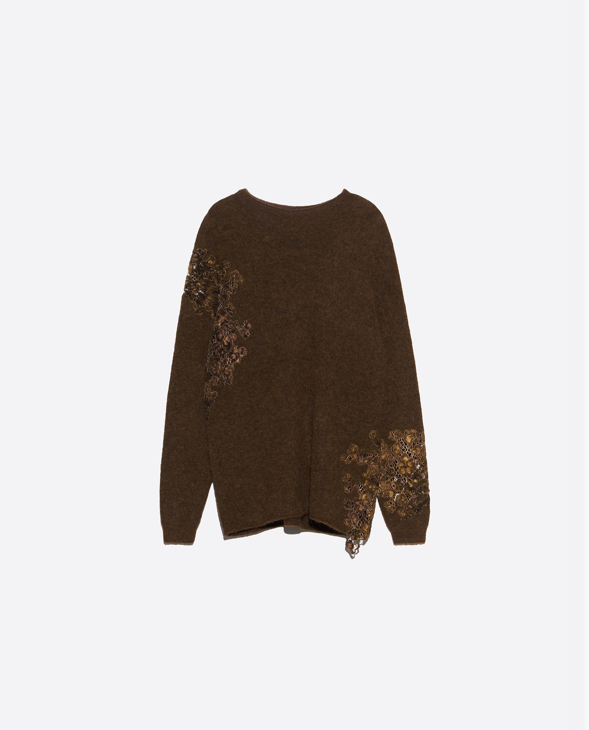 Jersey de mujer alpaca encajes cuello subido - Bimba y Lola - Verde Verde-6