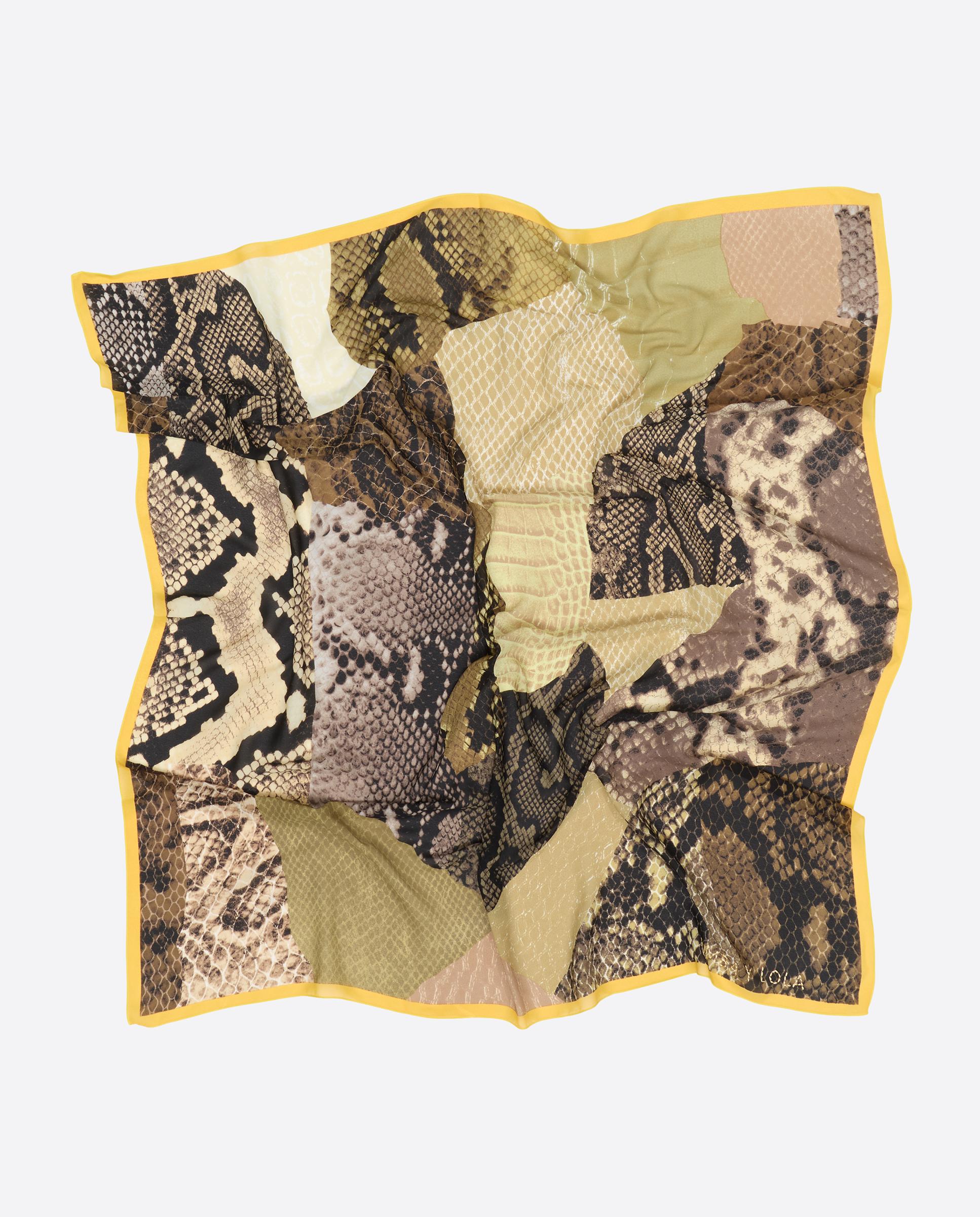 Pañuelo de mujer patchwork piel serpiente - Bimba y Lola - Kaki Kaki-2