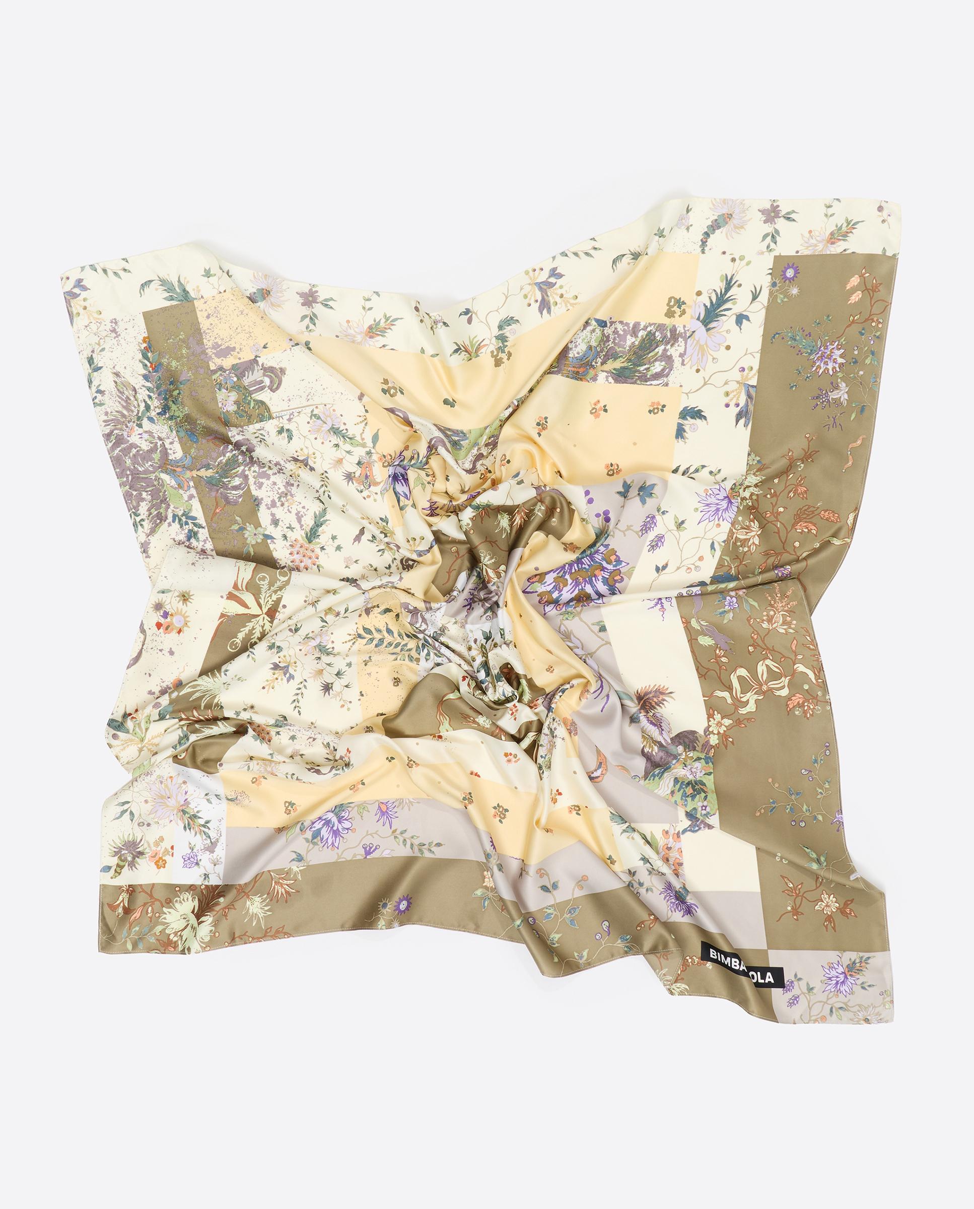 Pañuelo 100*100 patchwork romantic flowers - Bimba y Lola - Crema Crema-4
