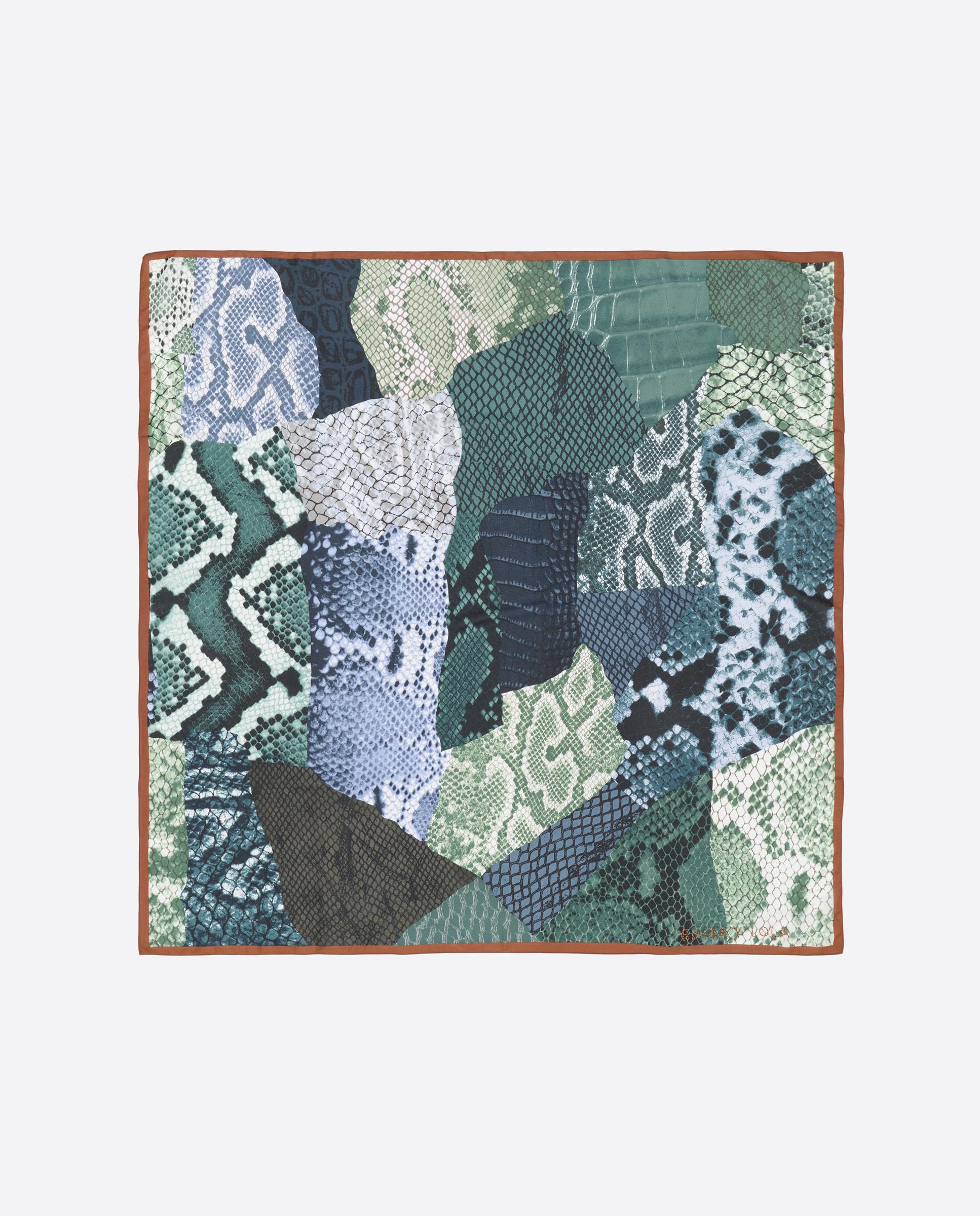 Pañuelo de mujer patchwork piel serpiente - Bimba y Lola - Verde Agua Verde Agua-1