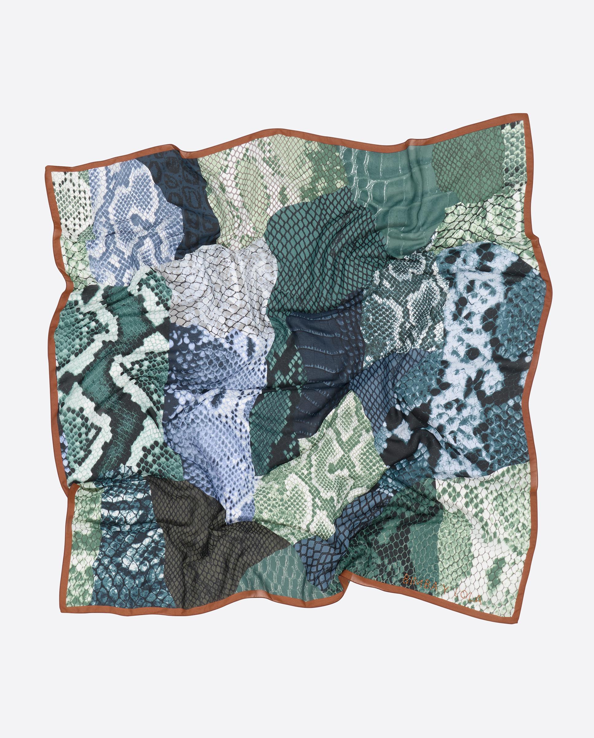 Pañuelo de mujer patchwork piel serpiente - Bimba y Lola - Verde Agua Verde Agua-2