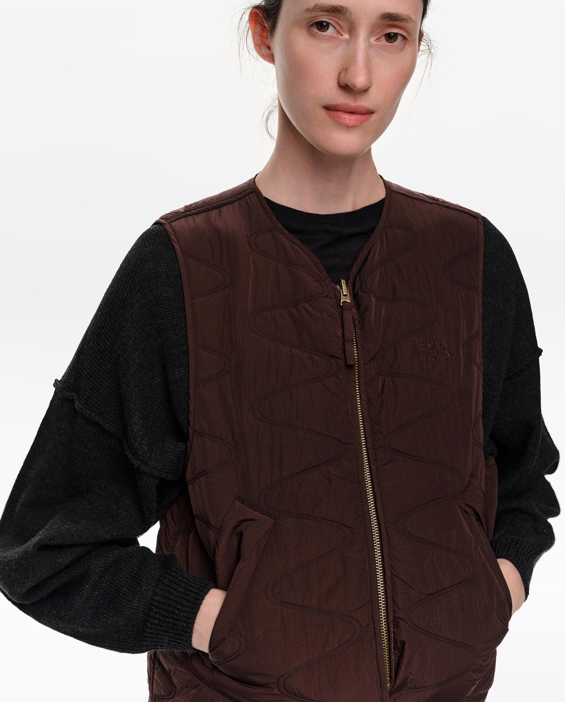 Chaleco de mujer reversible acolchado - Bimba y Lola - Marrón chocolate Marrón chocolate-2