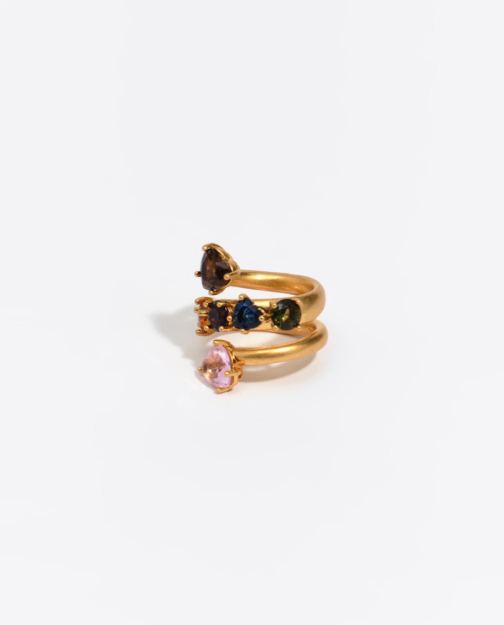 Imagen 0 de Anillo espiral corazones cristal Multicolor