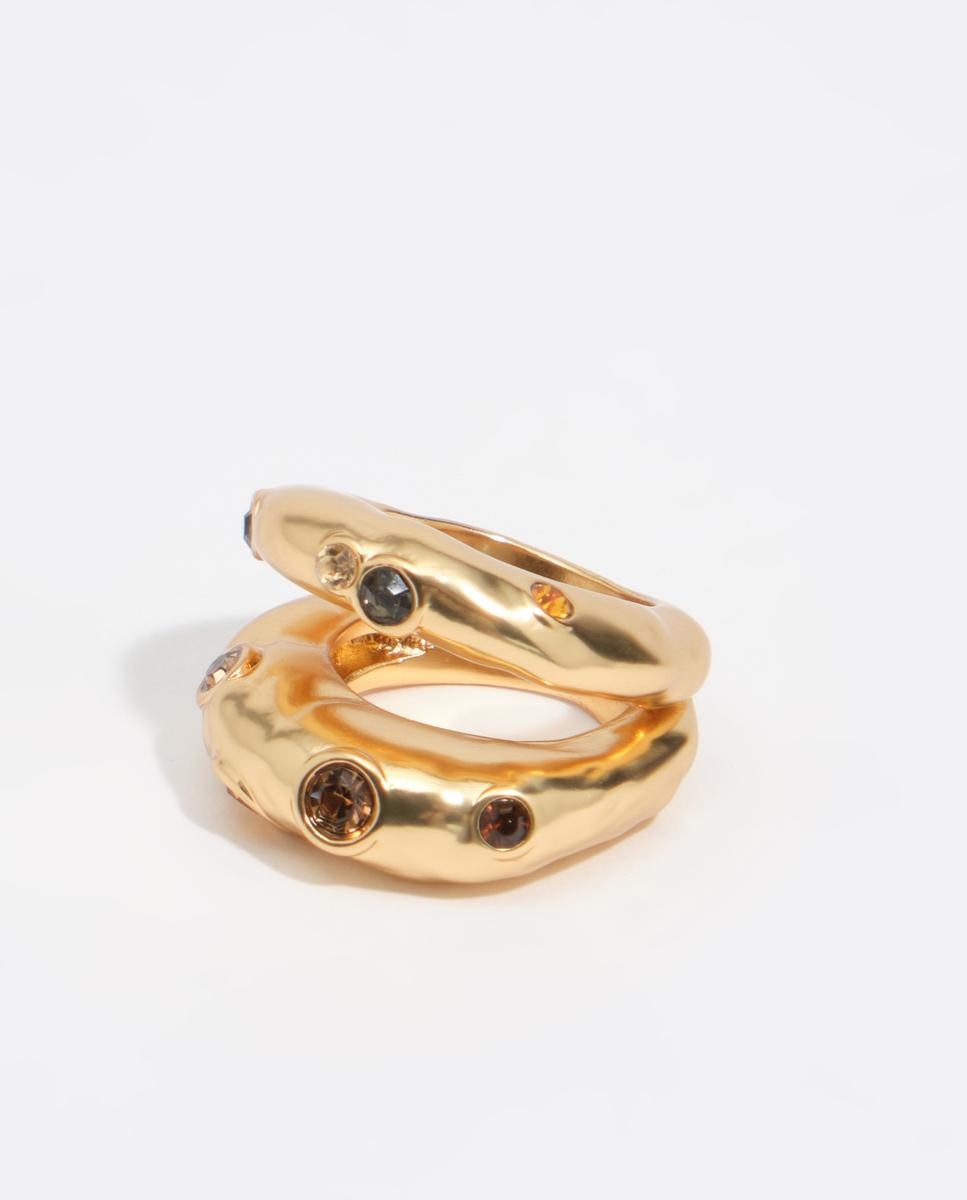 Imagen 1 de Anillo textura cristales - Bimba y Lola - Dorado Dorado