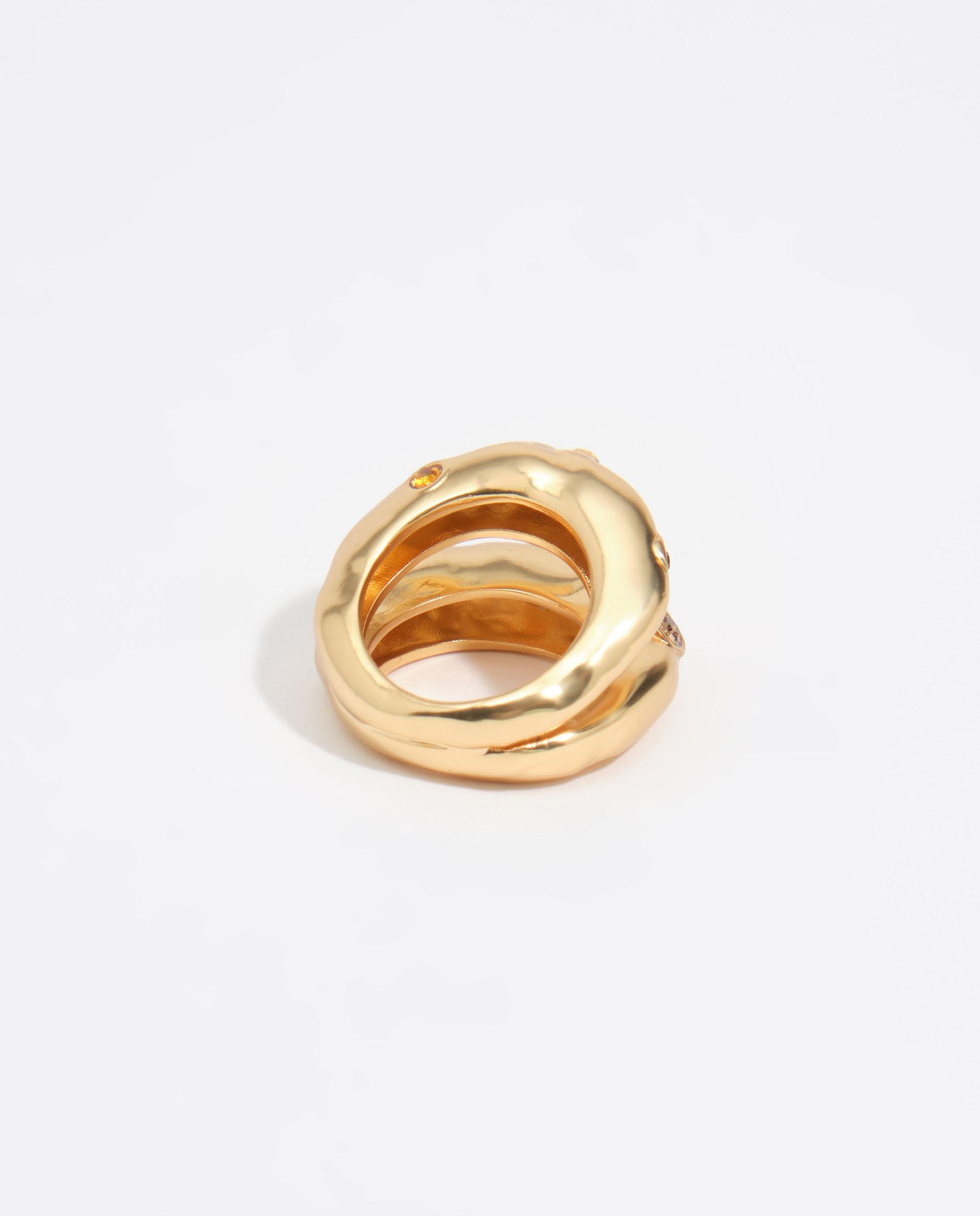 Imagen 3 de Anillo textura cristales - Bimba y Lola - Dorado Dorado