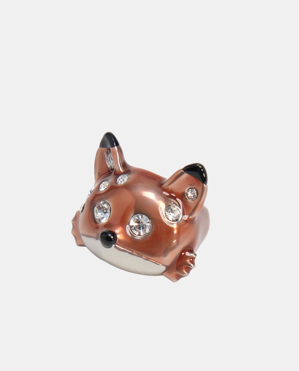 Imagen 1 de Anillo zorro esmaltado y cristales - Bimba y Lola - Naranja Naranja