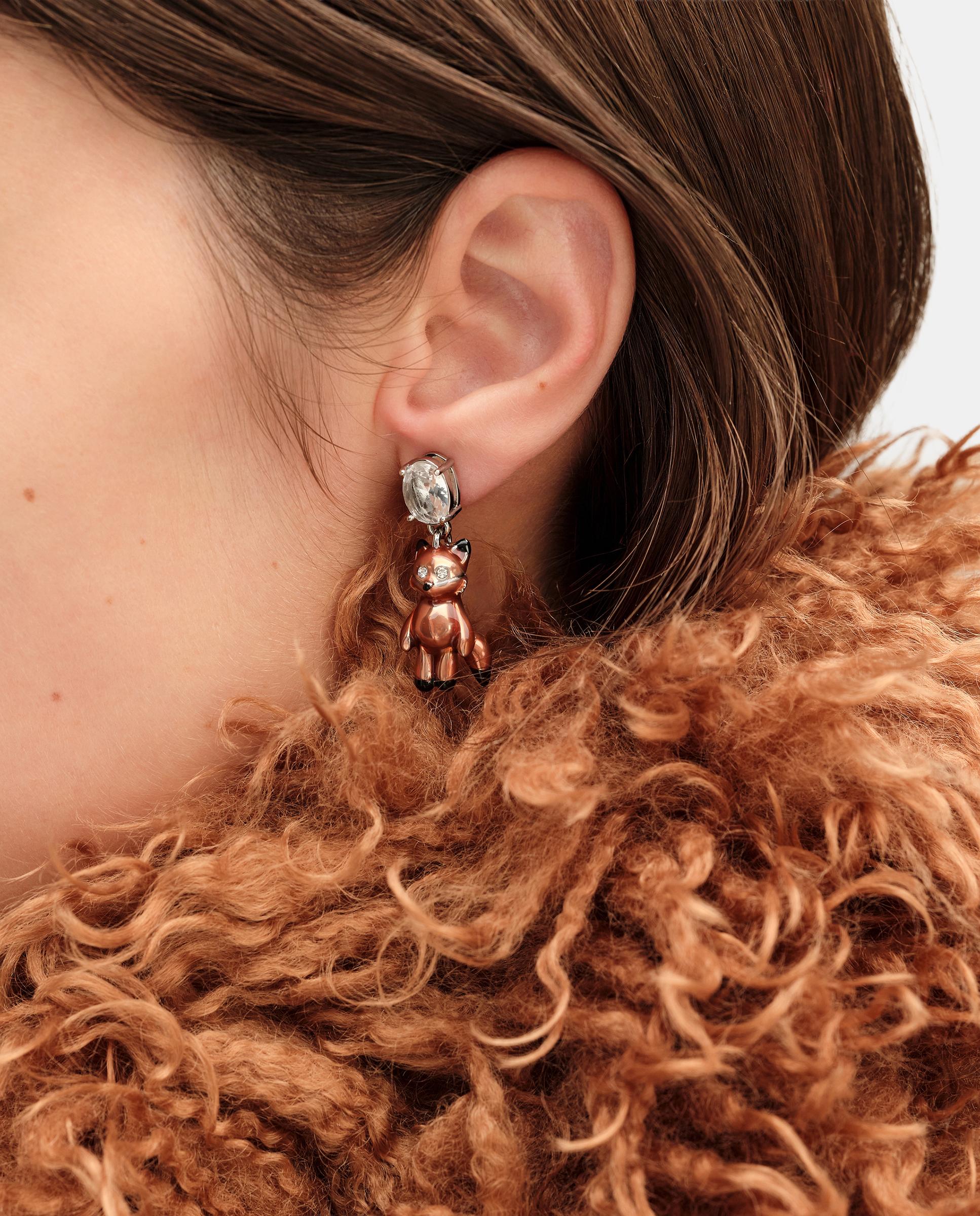 Imagen 2 de Pendientes zorros esmaltados y cristales - Bimba y Lola - Naranja Naranja