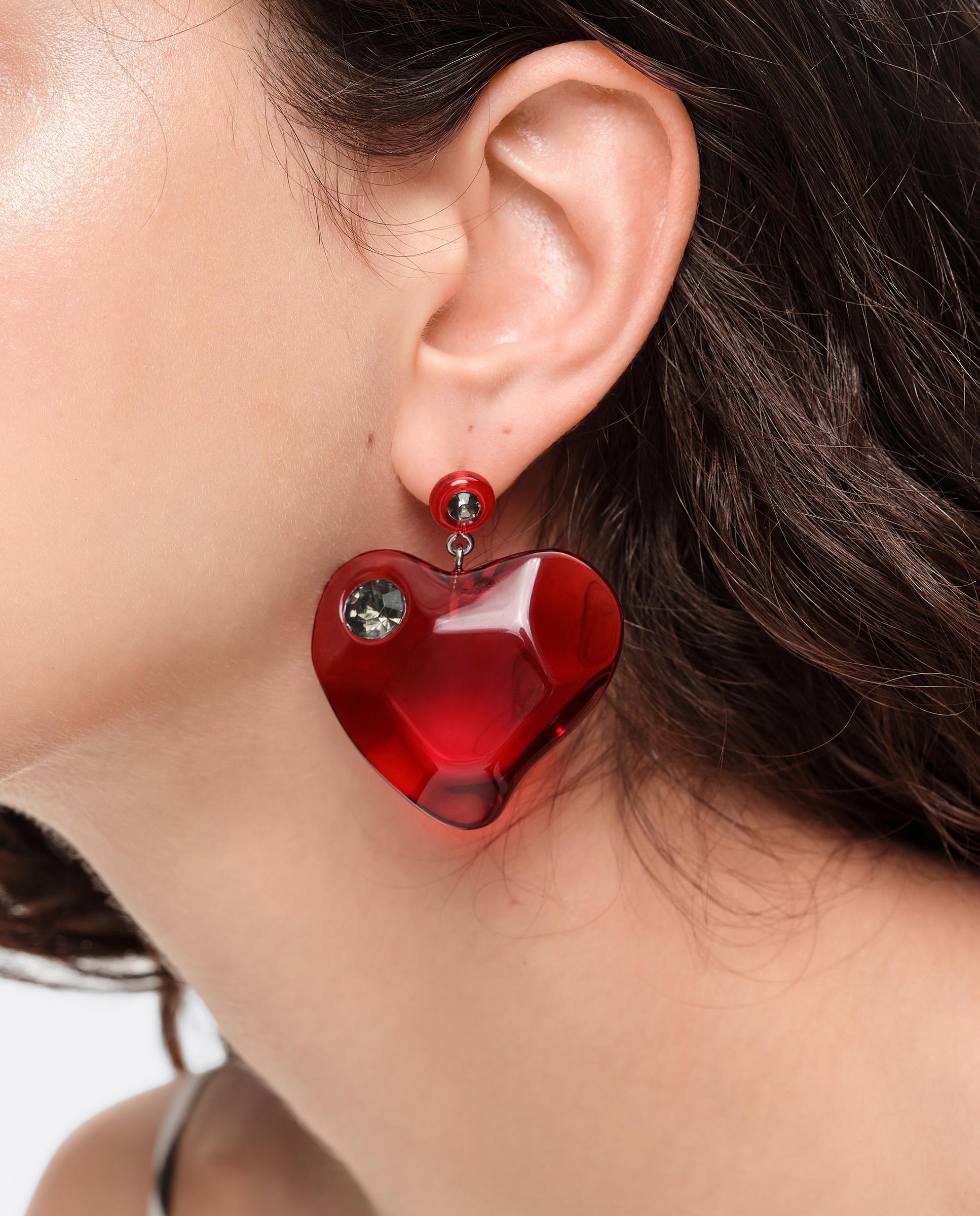 Pendientes corazón resina - Bimba y Lola - Rojo Rojo-2