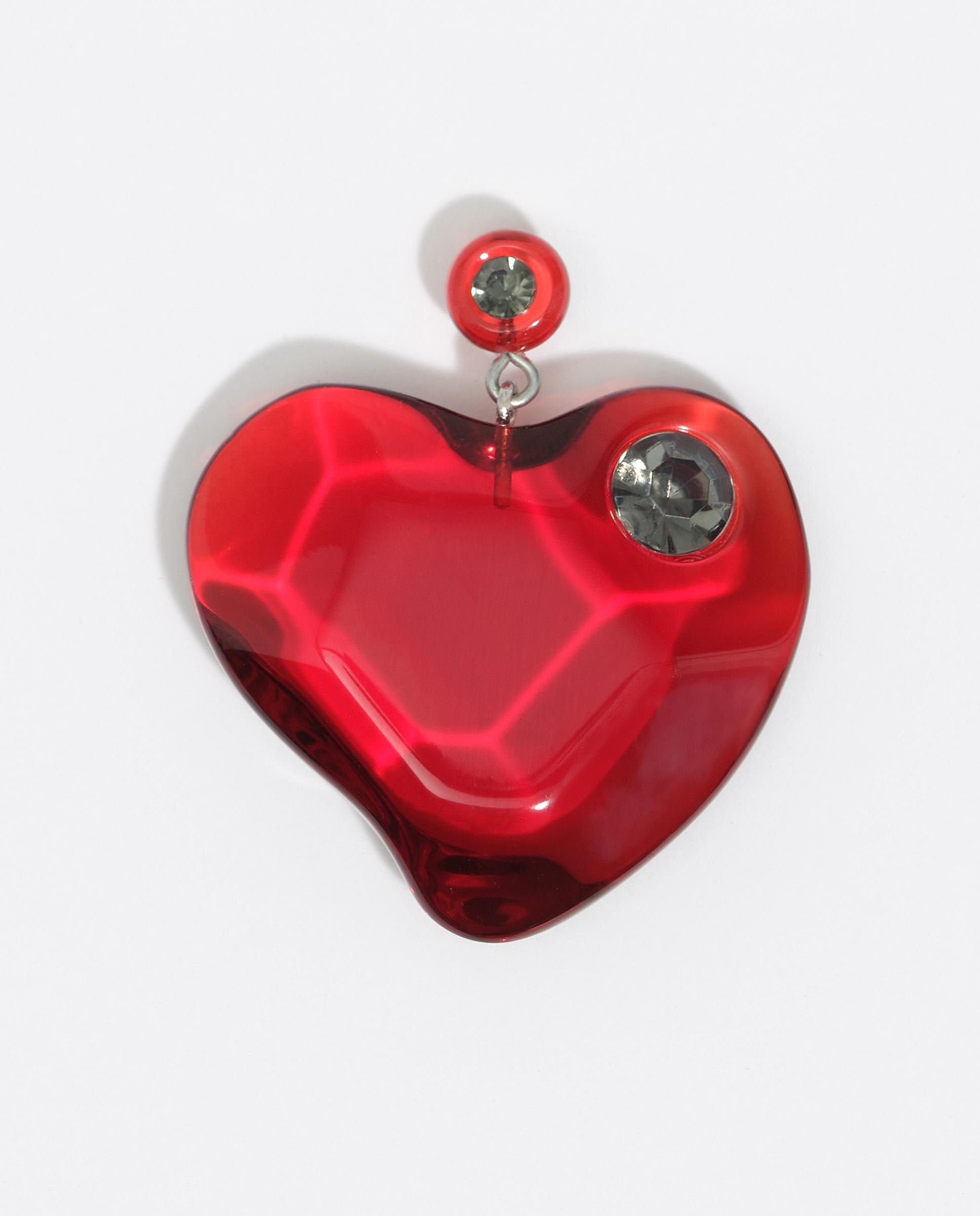 Pendientes corazón resina - Bimba y Lola - Rojo Rojo-3
