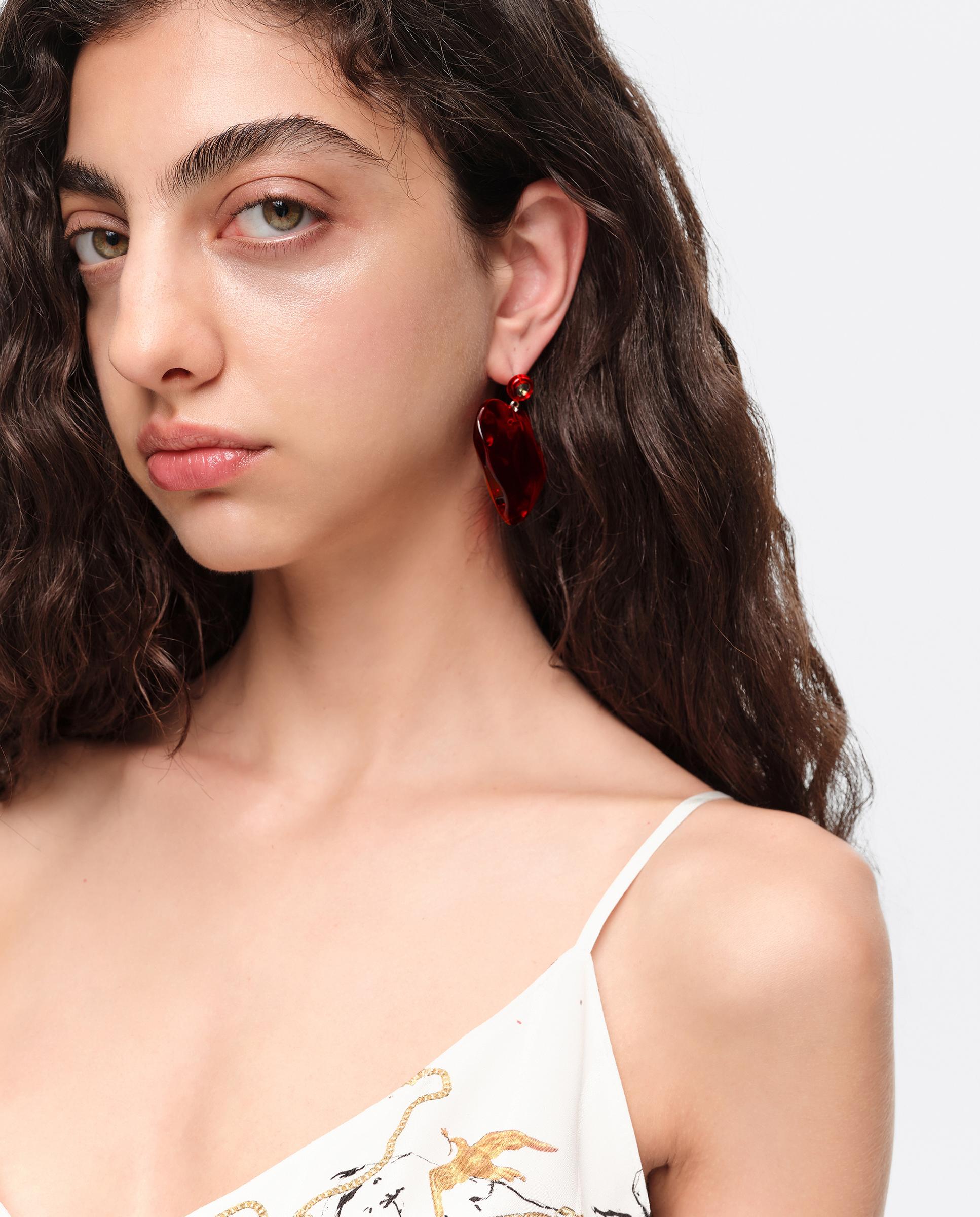 Pendientes corazón resina - Bimba y Lola - Rojo Rojo-5