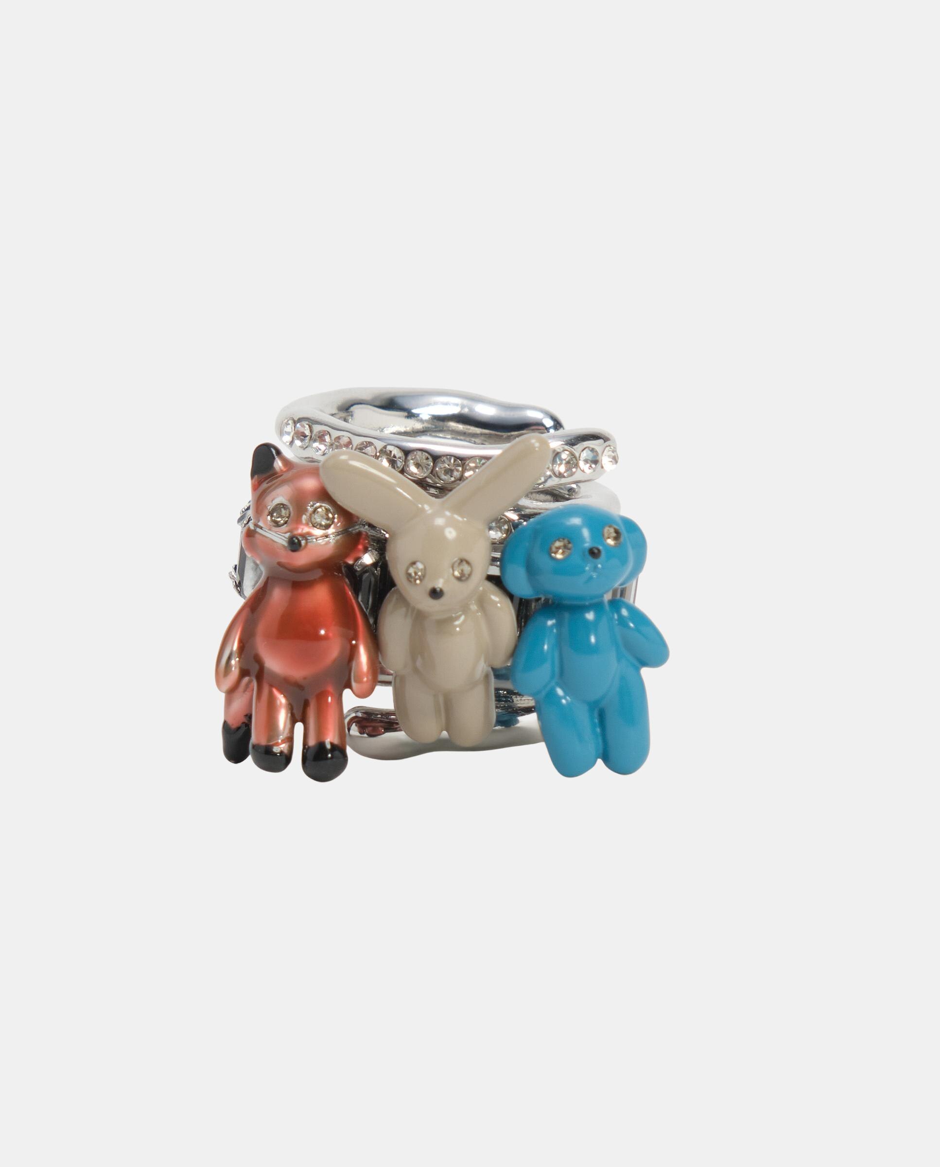 Imagen 3 de Anillo tres bandas animales y cristales - Bimba y Lola - Plateado Plateado