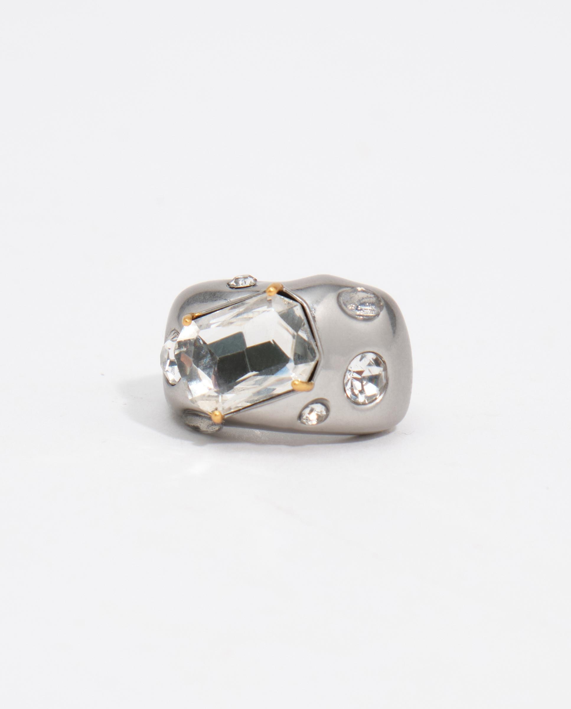 Anillo cristales corazón y cadenas - Bimba y Lola - Verde oscuro Verde oscuro-3