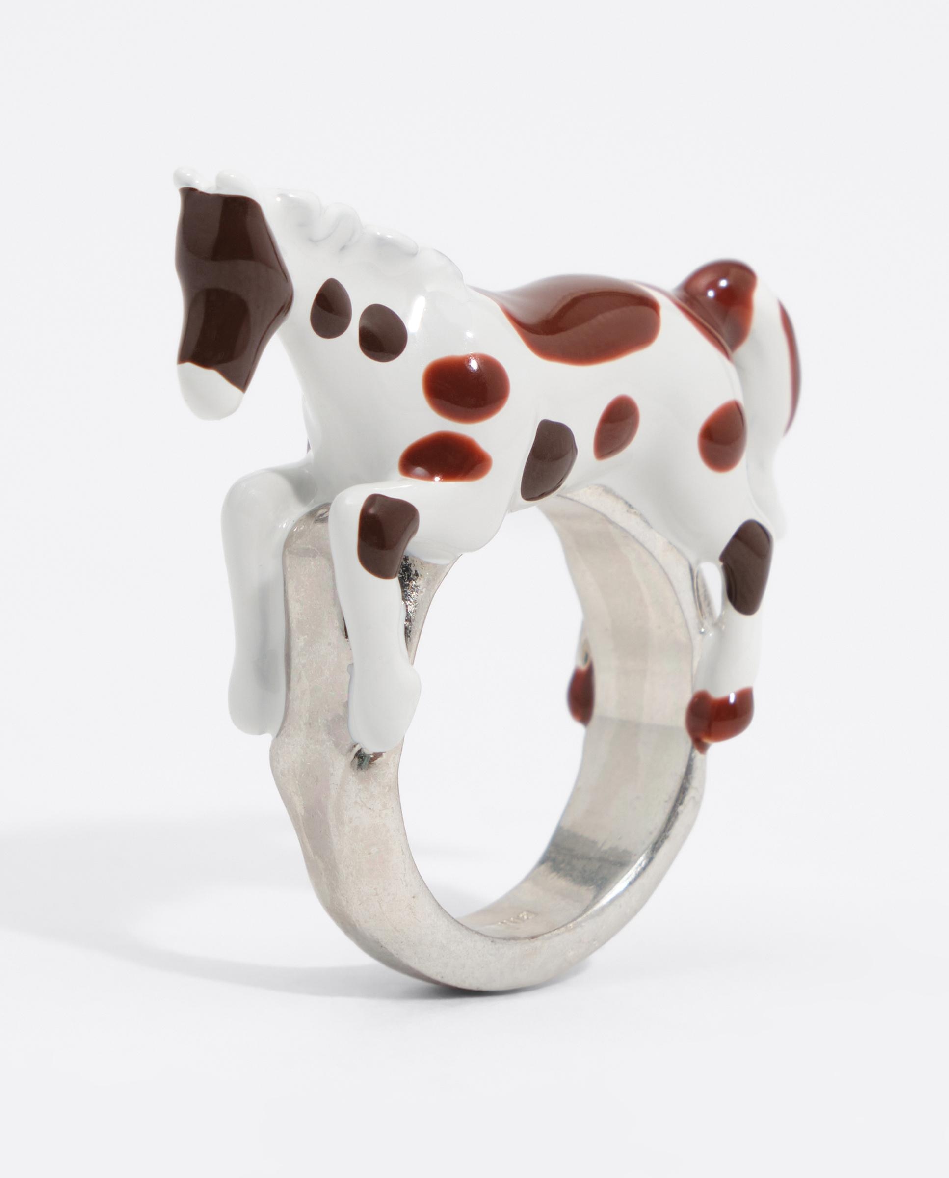 Anillo caballo esmaltado - Bimba y Lola - Crudo Crudo-3