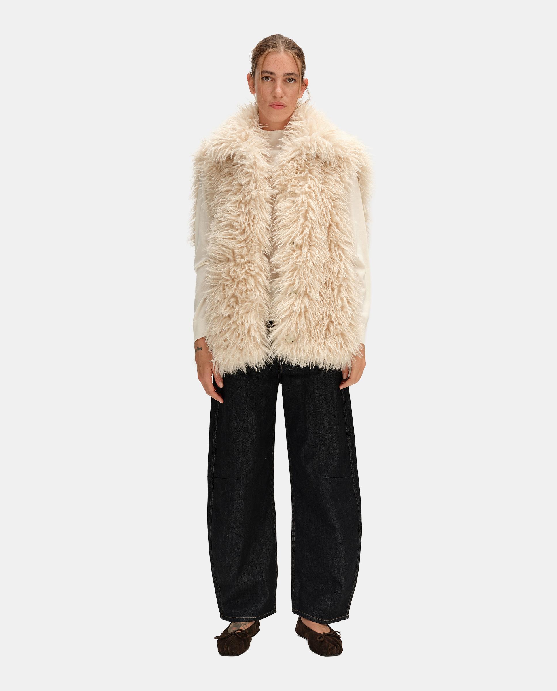 Chaleco de mujer pelo oversize - Bimba y Lola - Marfil Marfil-1