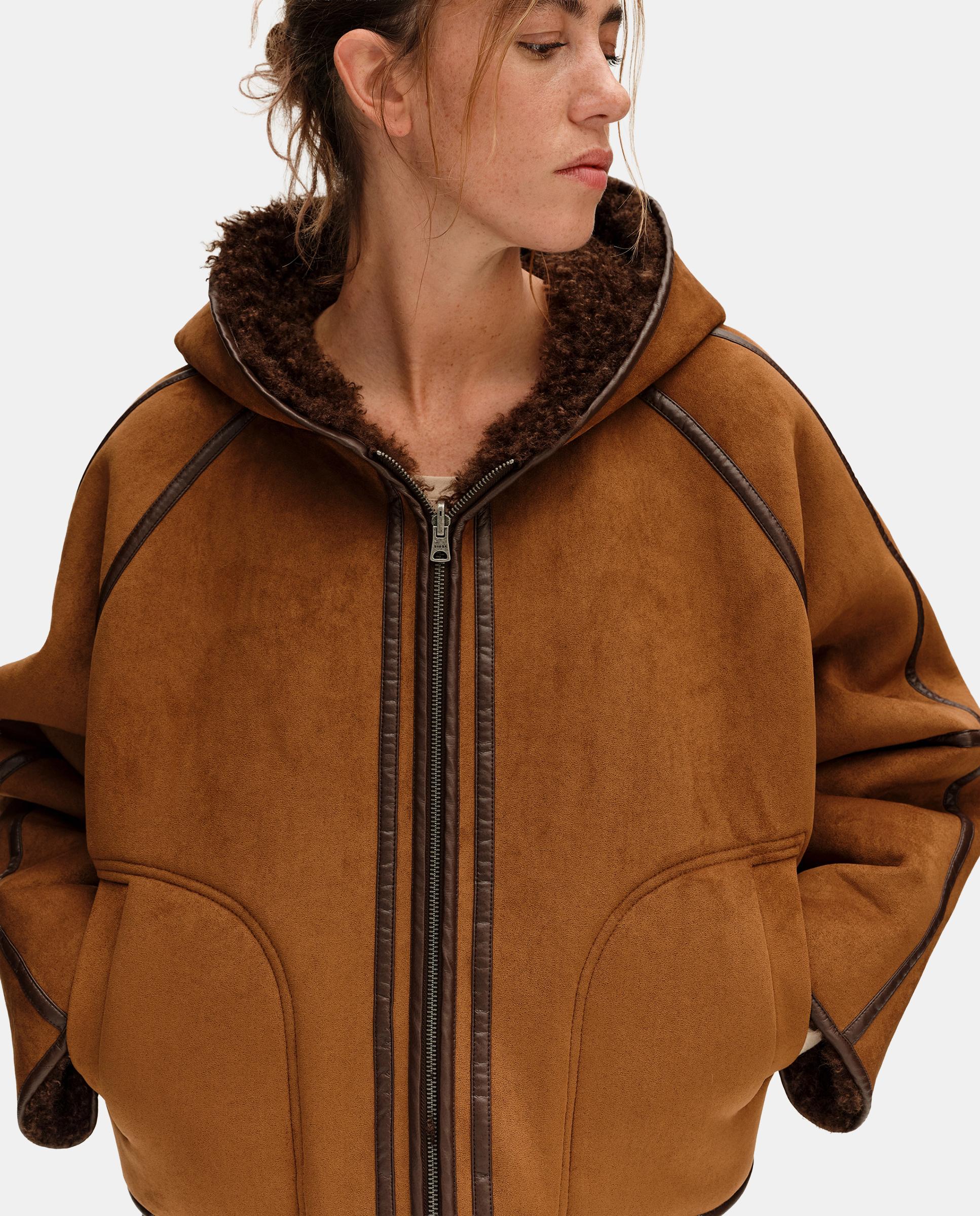 Cazadora de mujer reversible borreguito - Bimba y Lola - Marrón Marrón-2