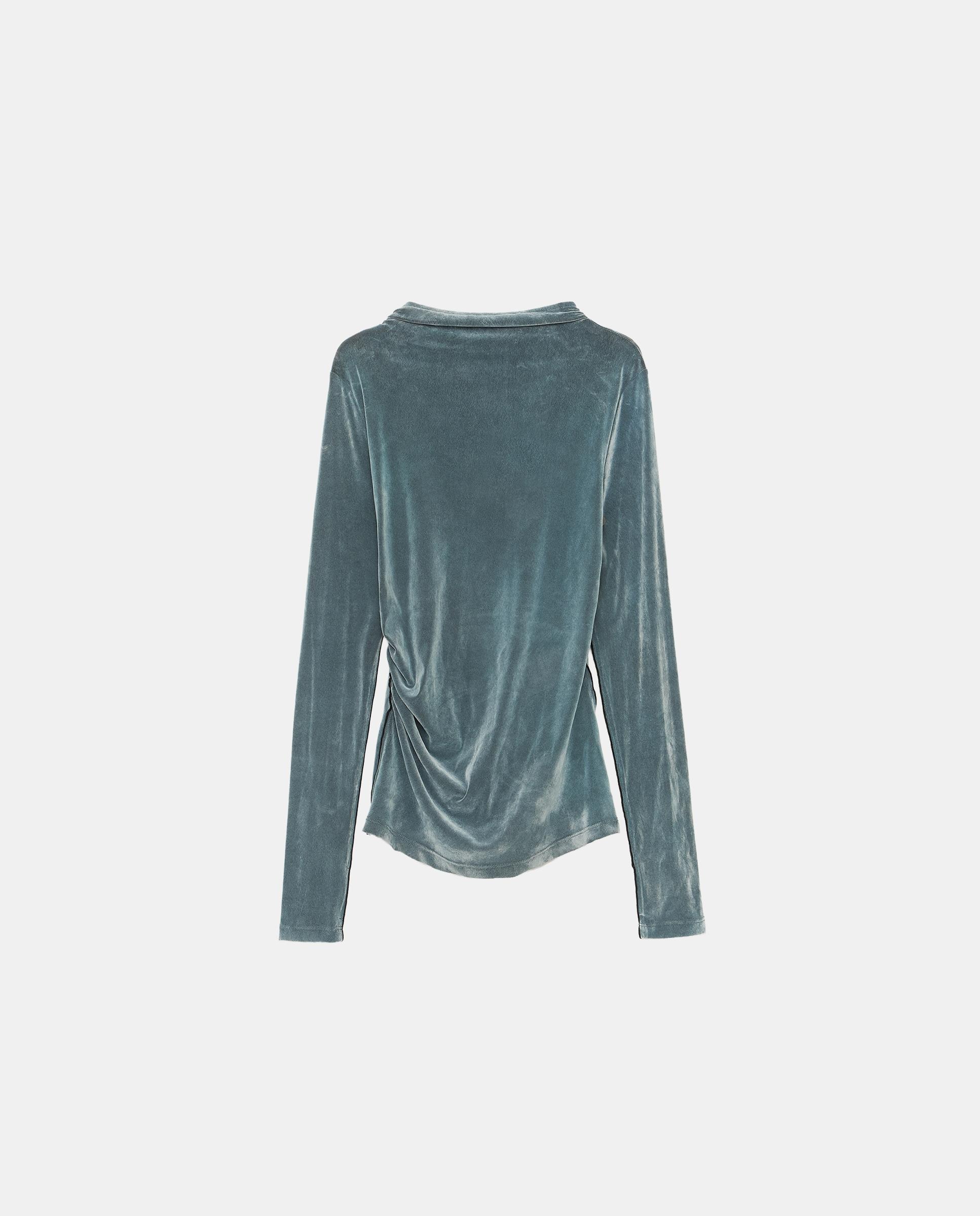 Camiseta de mujer de terciopelo ajustada - Bimba y Lola - Azul claro Azul claro-4