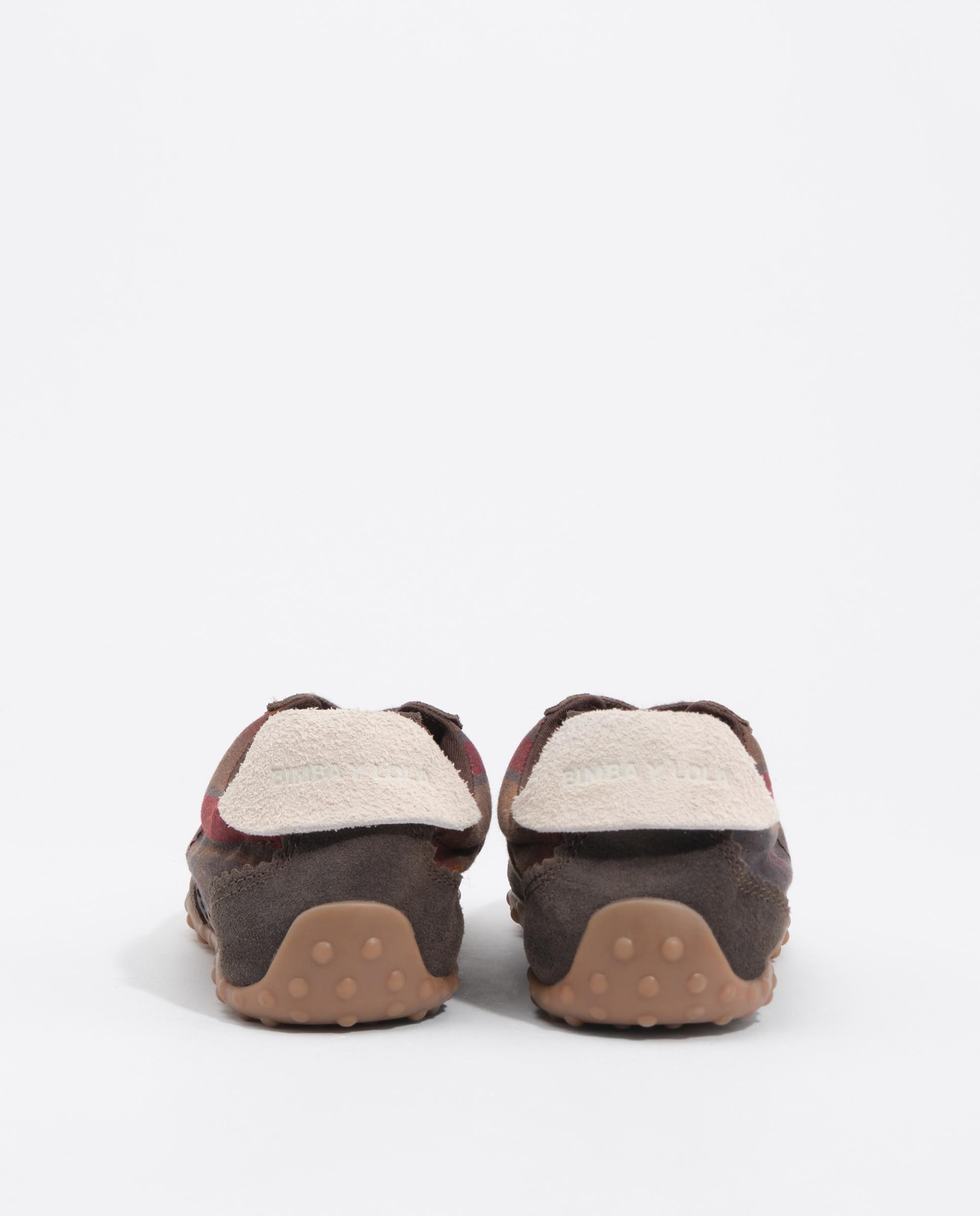 Zapatillas deportiva 13 29 serraje y tejido de cuadros - Bimba y Lola - Marrón chocolate Marrón chocolate-6