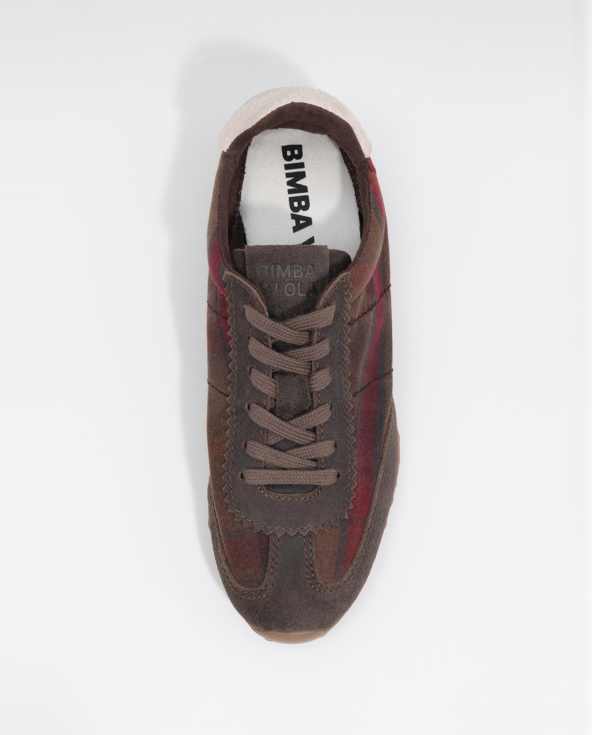 Zapatillas deportiva 13 29 serraje y tejido de cuadros - Bimba y Lola - Marrón chocolate Marrón chocolate-7