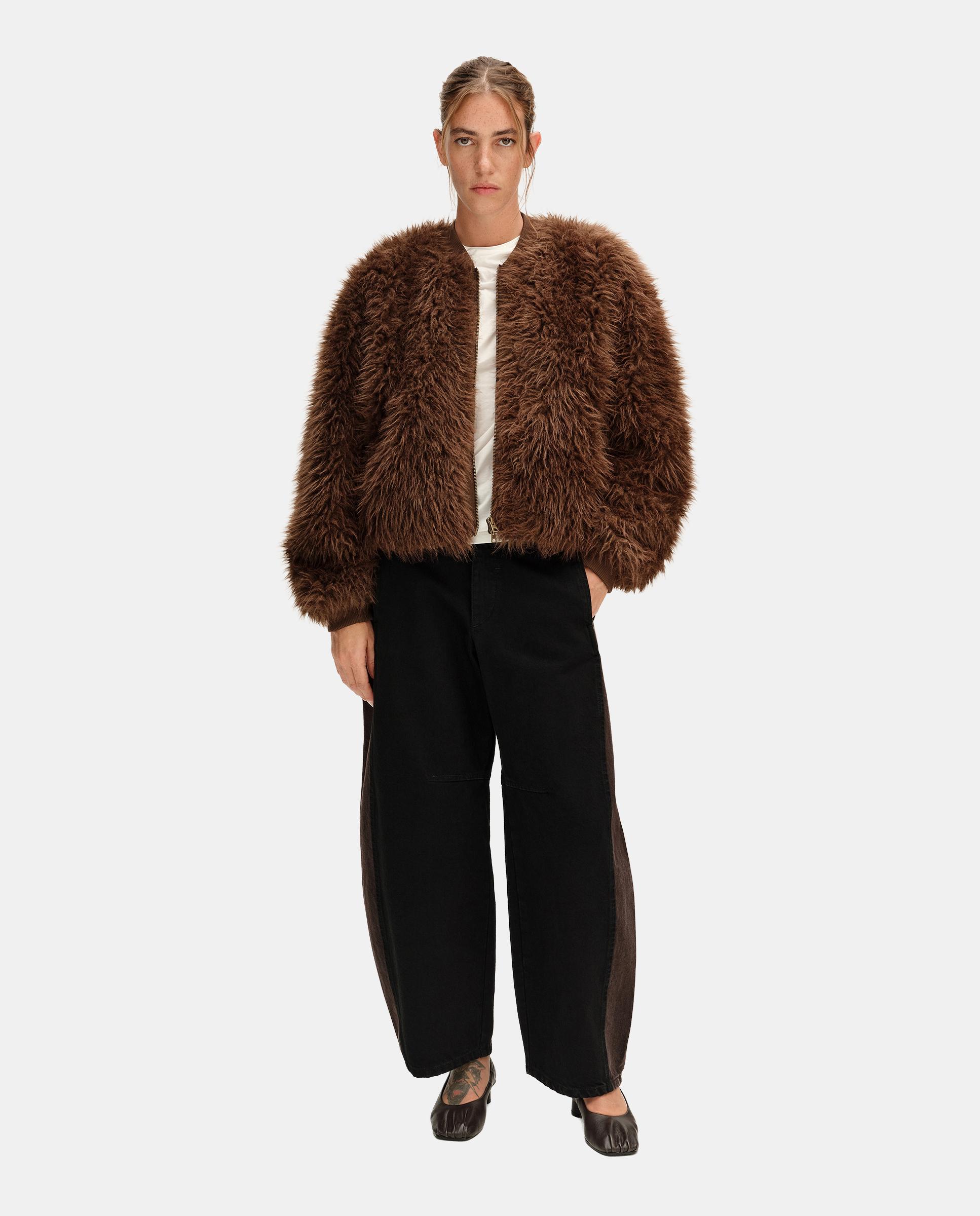 Cazadora de mujer bomber pelo - Bimba y Lola - Marrón Marrón-1