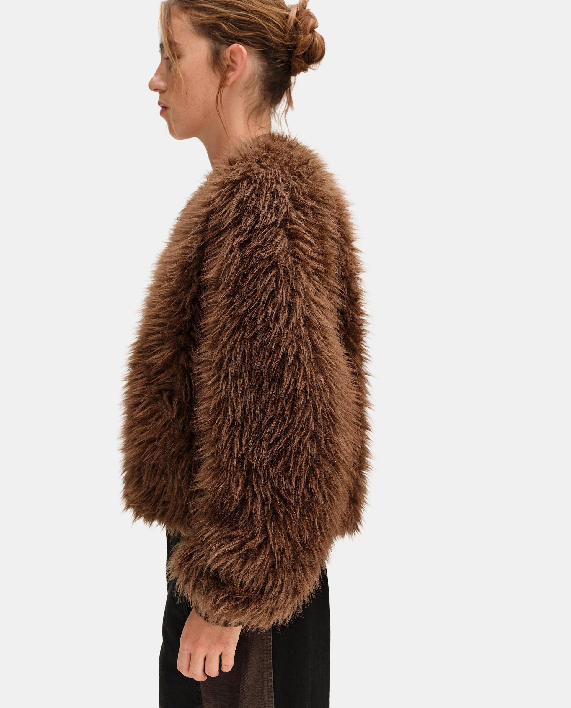 Cazadora de mujer bomber pelo - Bimba y Lola - Marrón Marrón-3