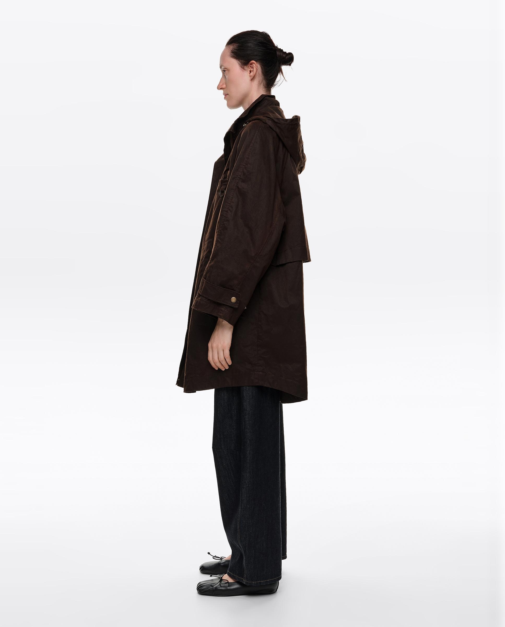 Gabardina de mujer encerada largo medio línea a - Bimba y Lola - Marrón oscuro Marrón oscuro-3