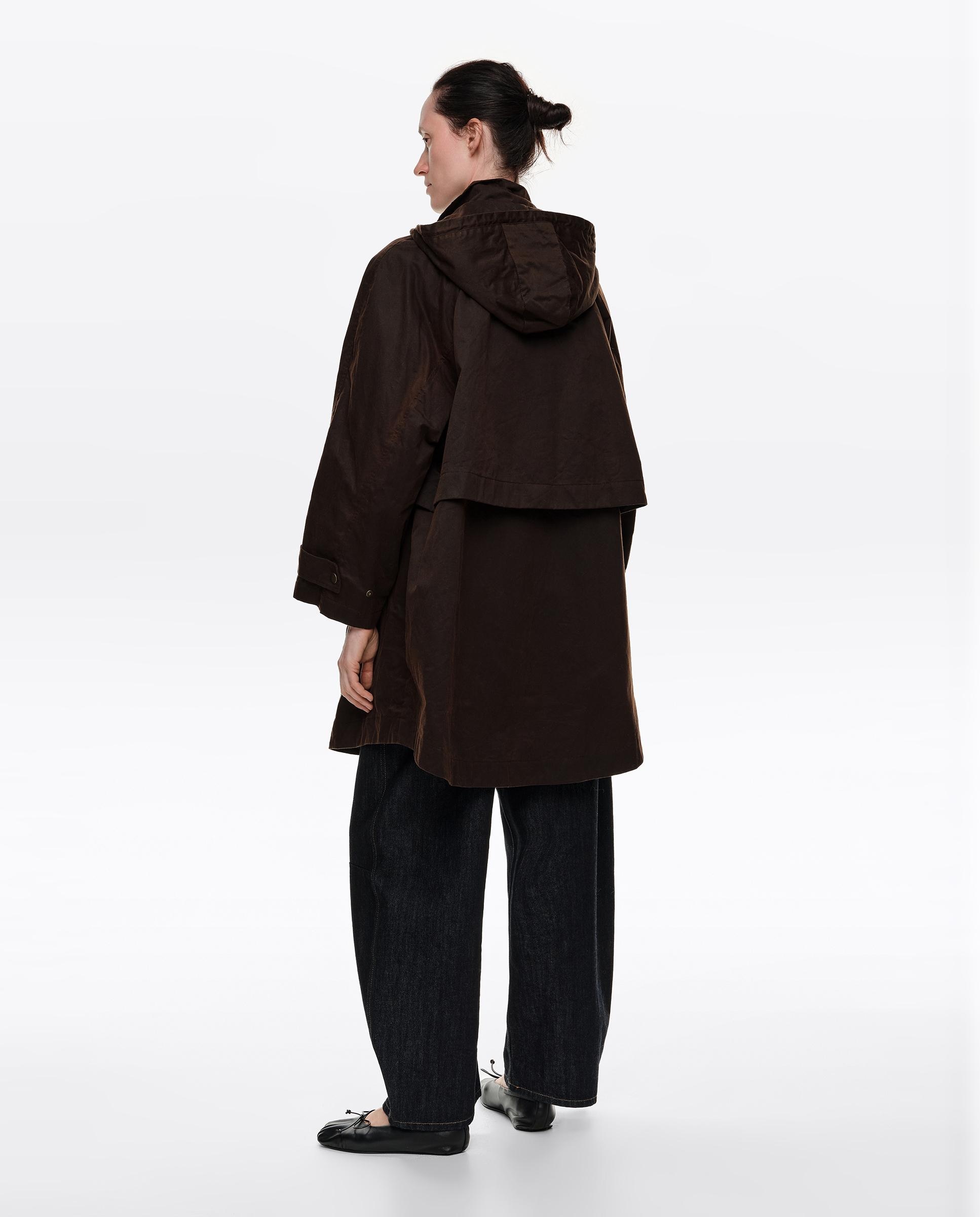 Gabardina de mujer encerada largo medio línea a - Bimba y Lola - Marrón oscuro Marrón oscuro-4