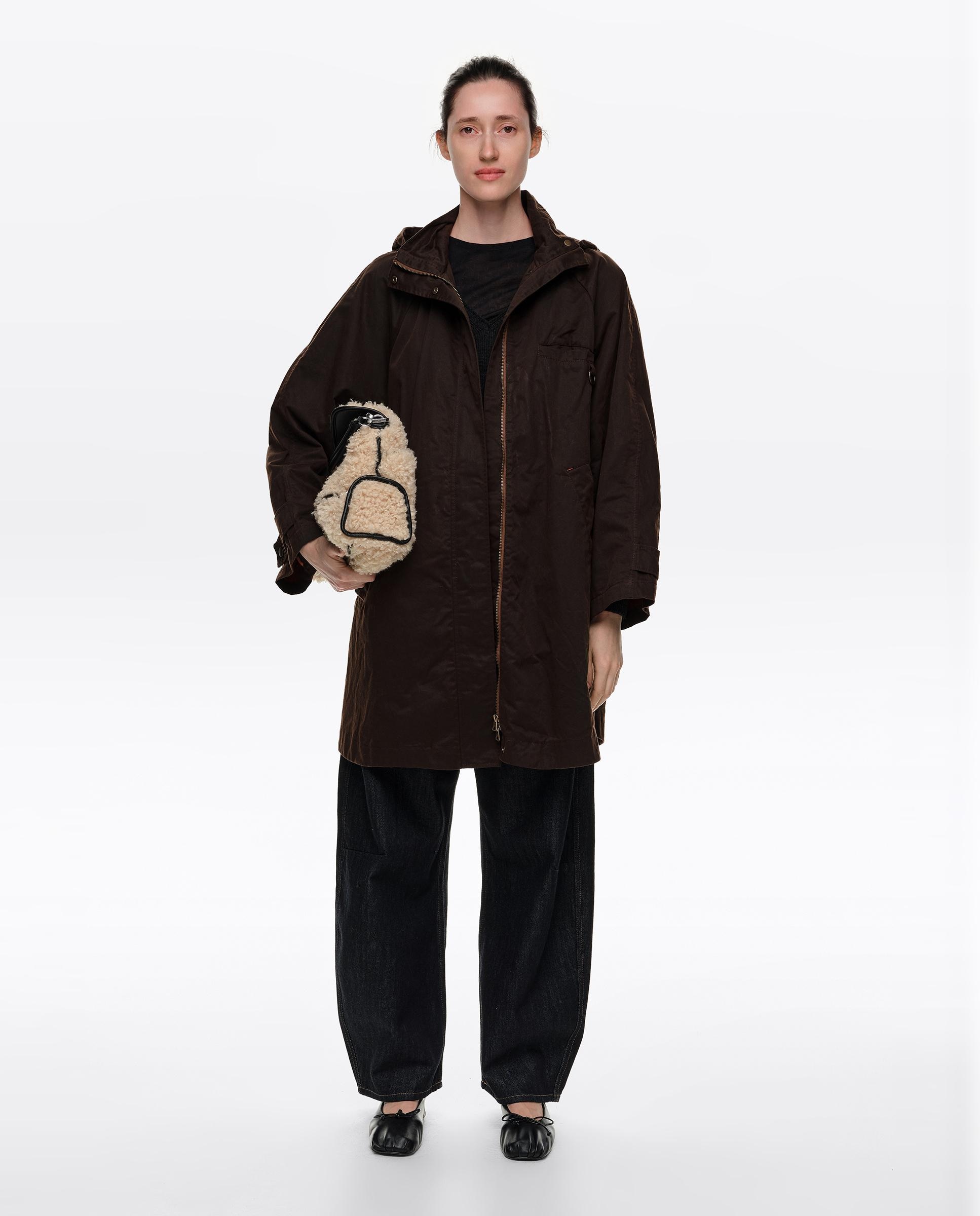 Gabardina de mujer encerada largo medio línea a - Bimba y Lola - Marrón oscuro Marrón oscuro-5