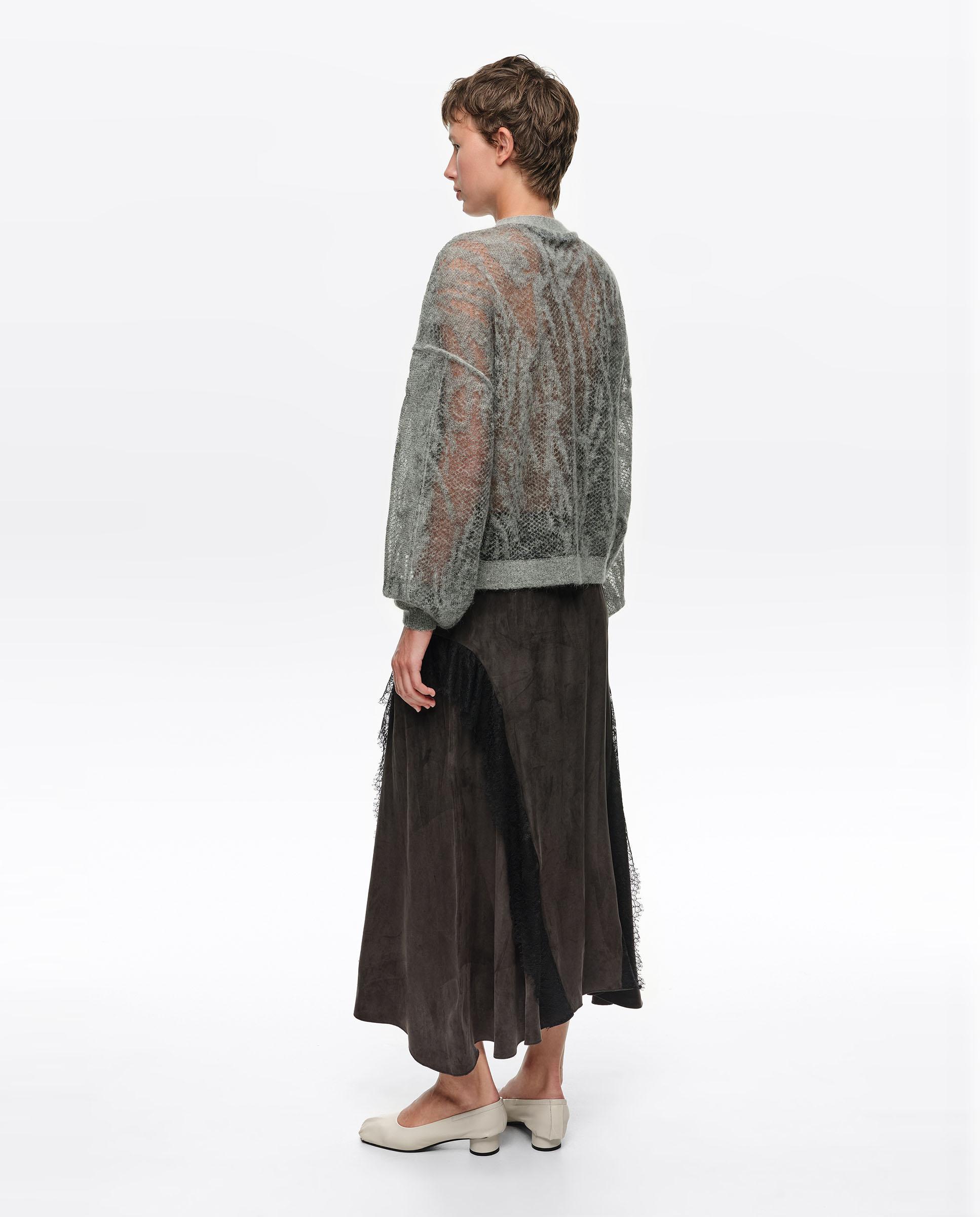 Falda midi fluida con volantes de encaje - Bimba y Lola - Negro Negro-3