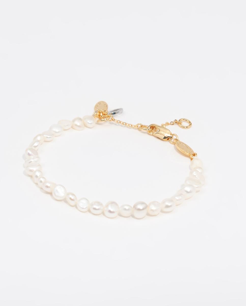Pulsera perlas naturales logo ovalado - Bimba y Lola - Perla Perla-1