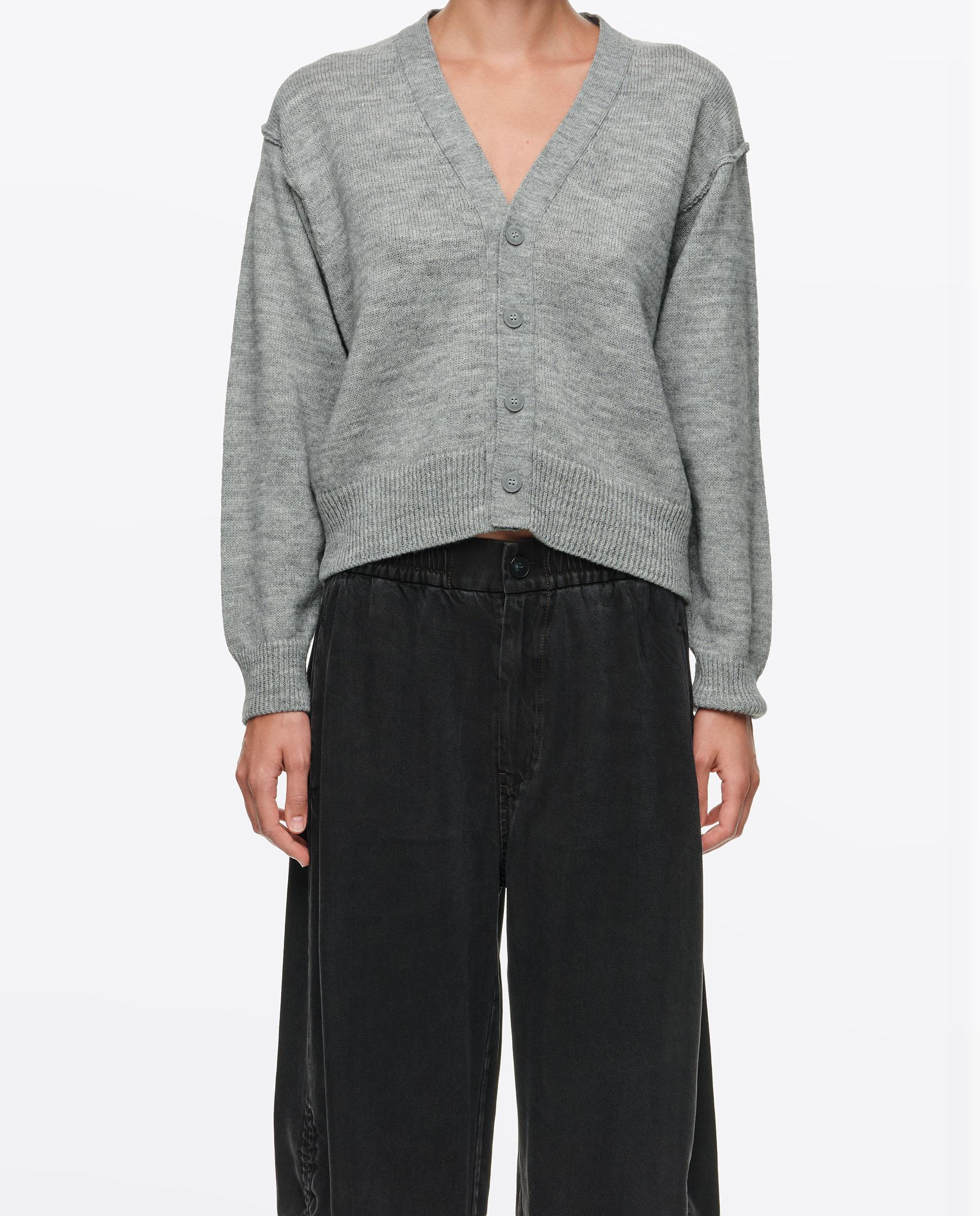 Pantalones rectos de mujer fruncido denim - Bimba y Lola - Negro Negro-2