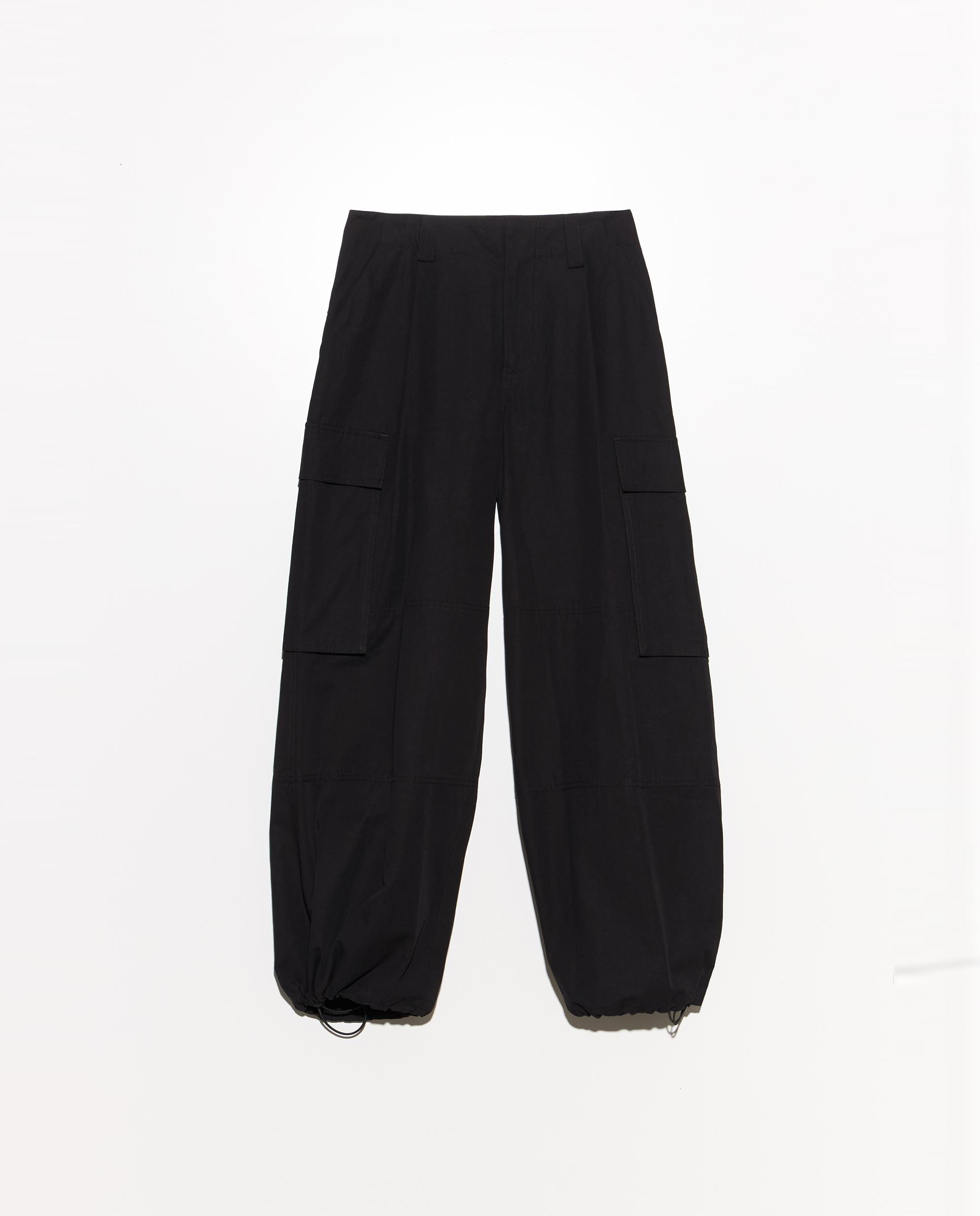 Pantalones anchos de mujer wide leg lino - Bimba y Lola - Negro Negro-6
