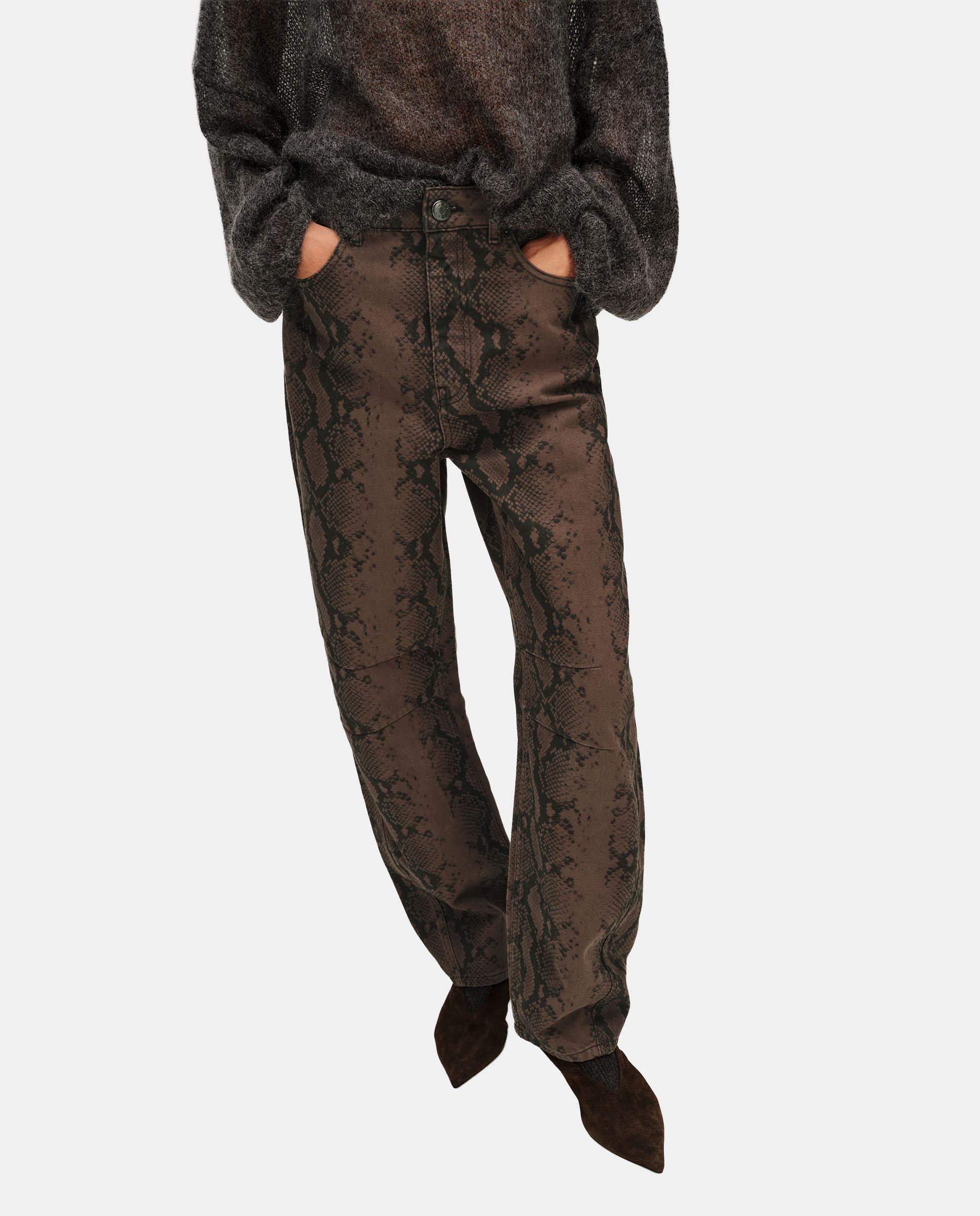 Imagen 2 de Pantalones rectos de mujer barrel snake - Bimba y Lola - Marrón Marrón