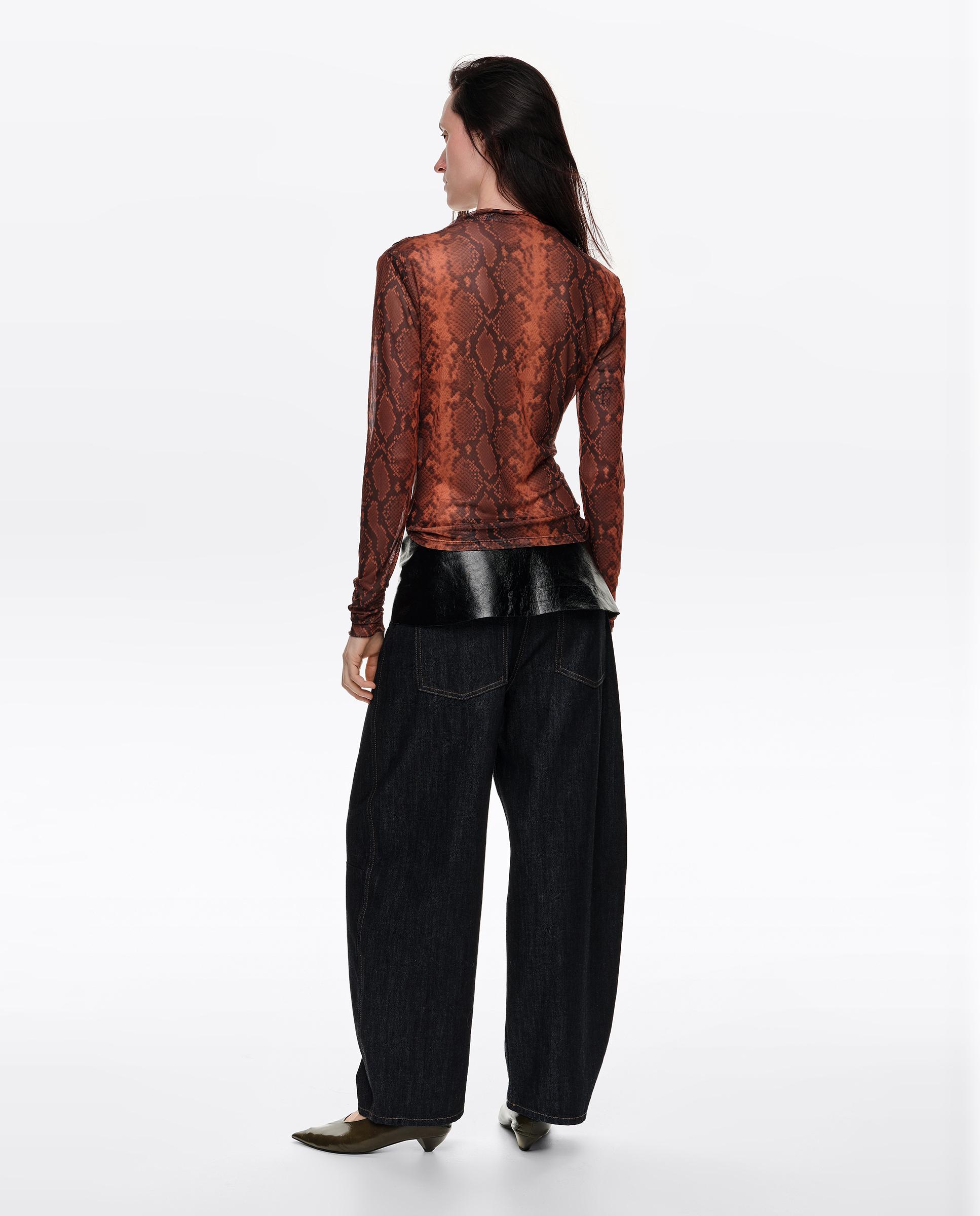 Camiseta de mujer de tul fruncida romantic snake - Bimba y Lola - Caramelo Caramelo-4