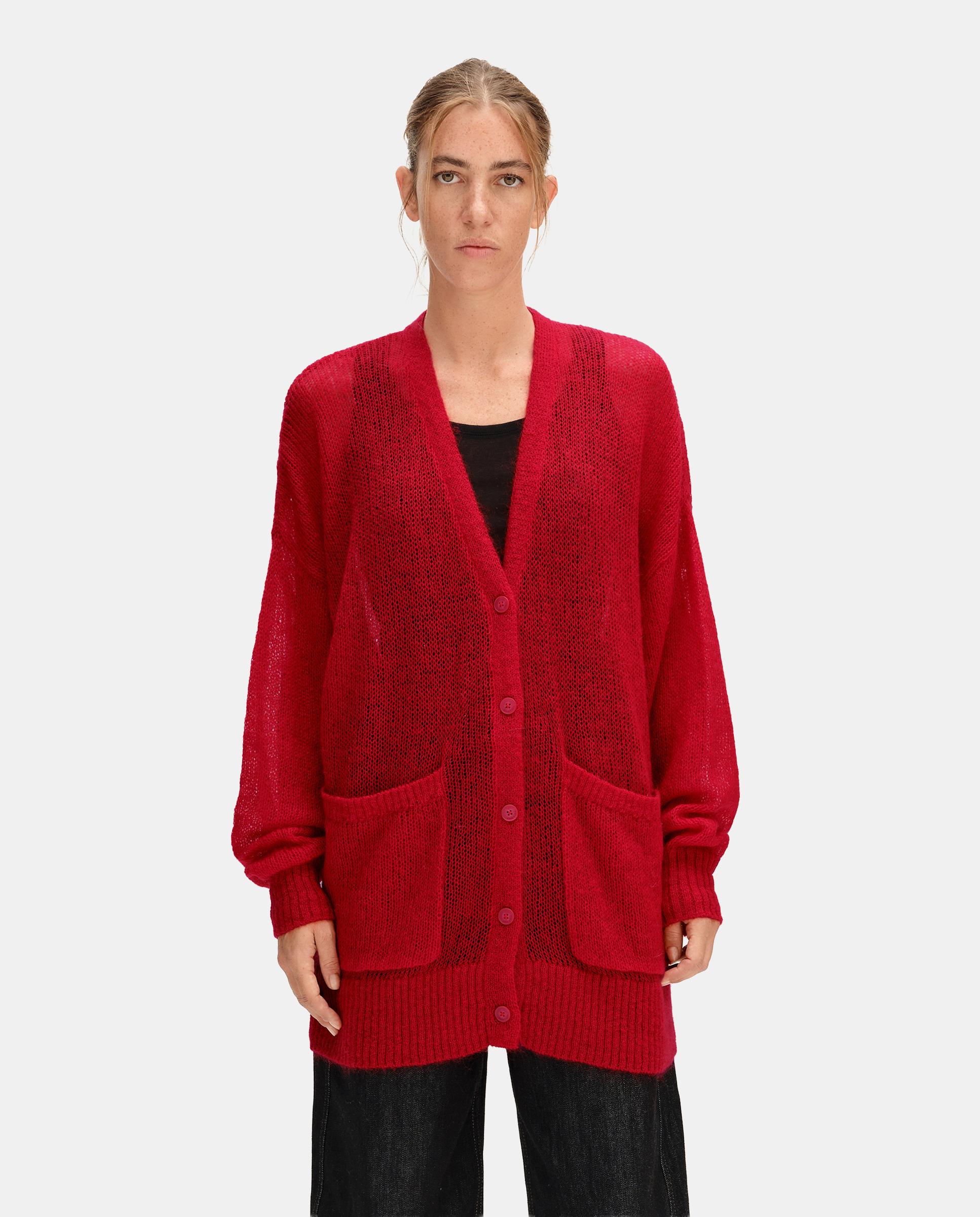 Imagen 0 de Cárdigan de mujer largo mohair Rojo