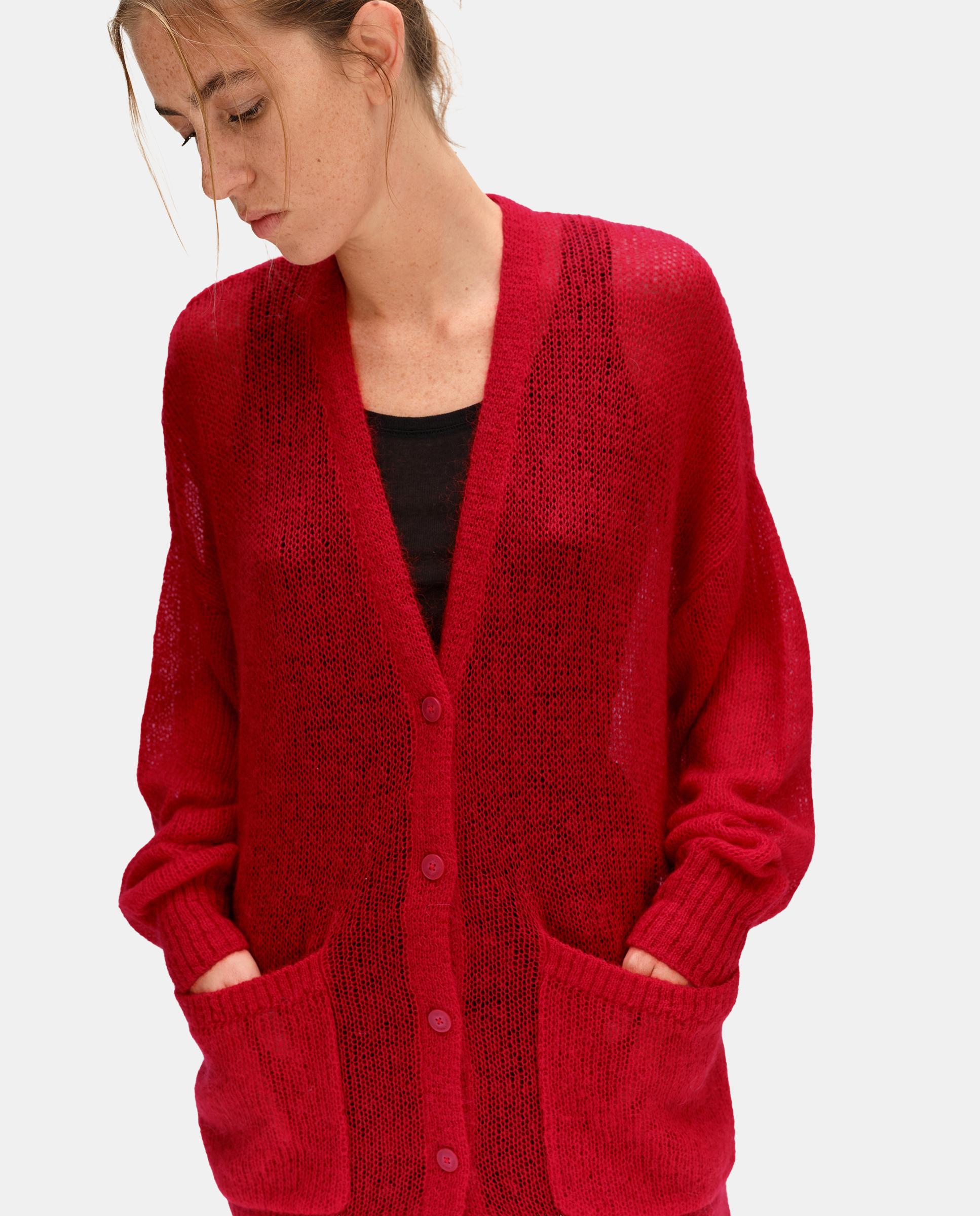 Cárdigan de mujer largo mohair - Bimba y Lola - Rojo Rojo-2
