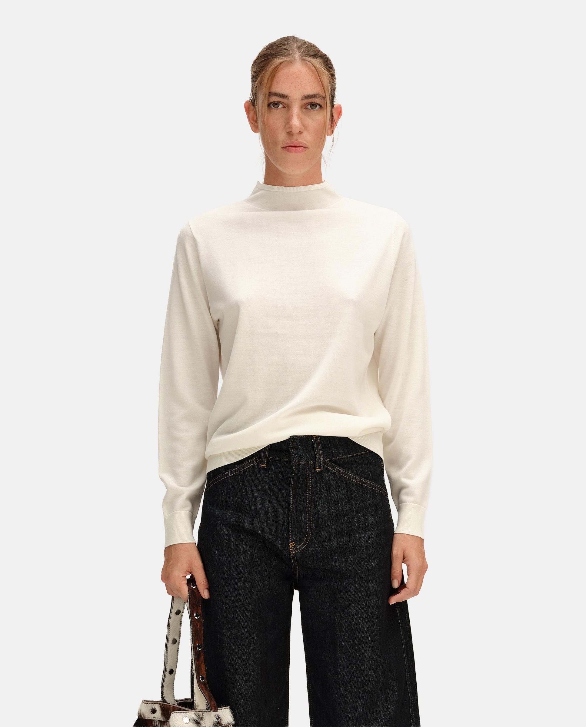 Imagen 0 de Jersey de mujer lana merina cuello cisne Marfil