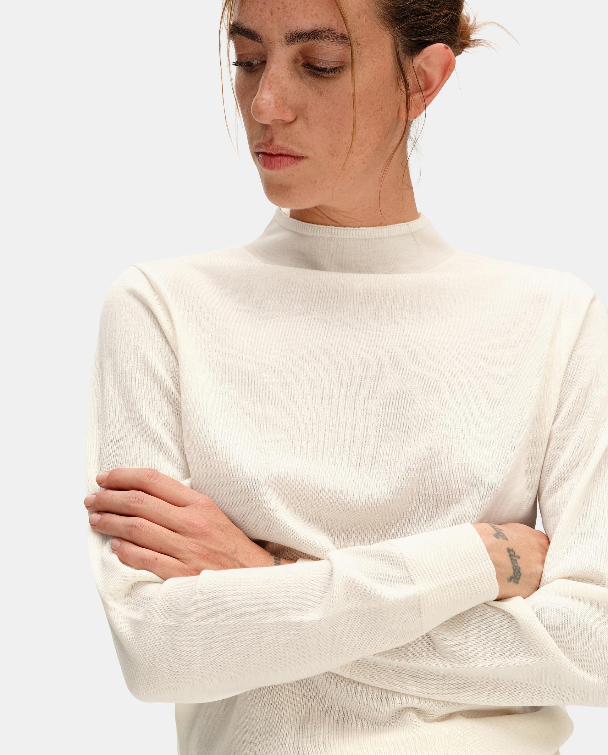 Jersey de mujer lana merina cuello cisne - Bimba y Lola - Marfil Marfil-2