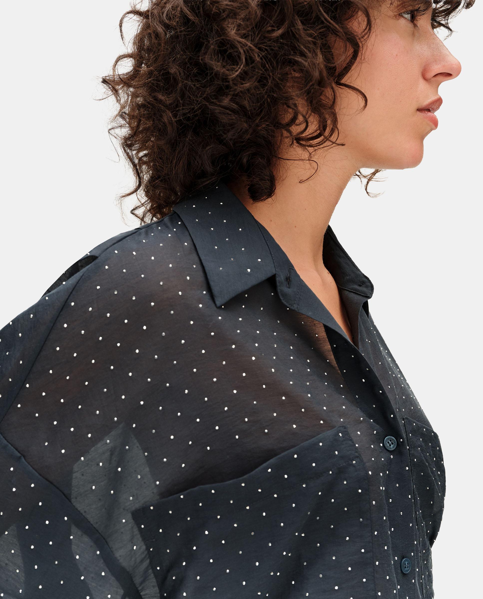 Imagen 4 de Camisa de mujer piedras oversize - Bimba y Lola - Azul Cobalto Azul Cobalto