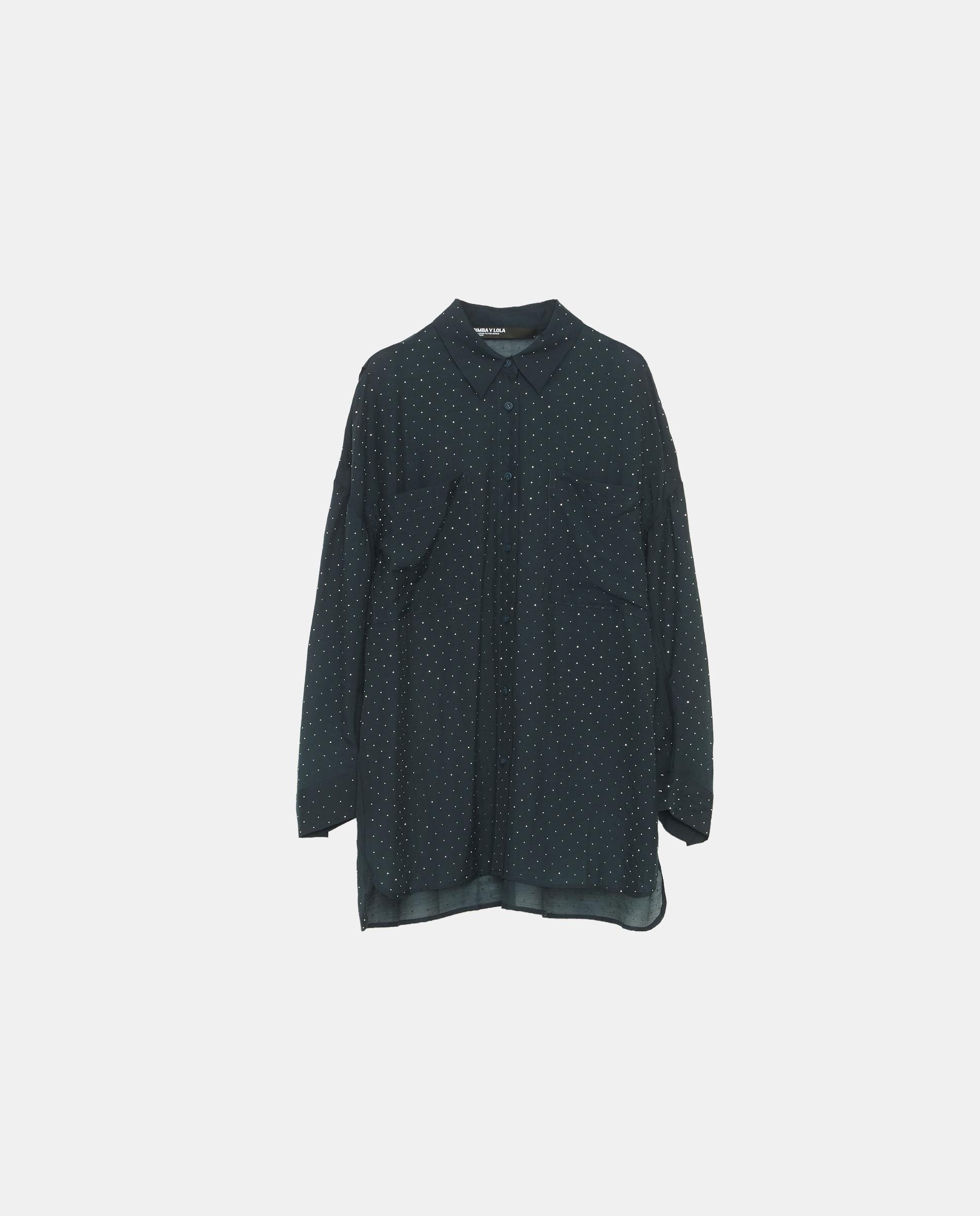 Imagen 5 de Camisa de mujer piedras oversize - Bimba y Lola - Azul Cobalto Azul Cobalto