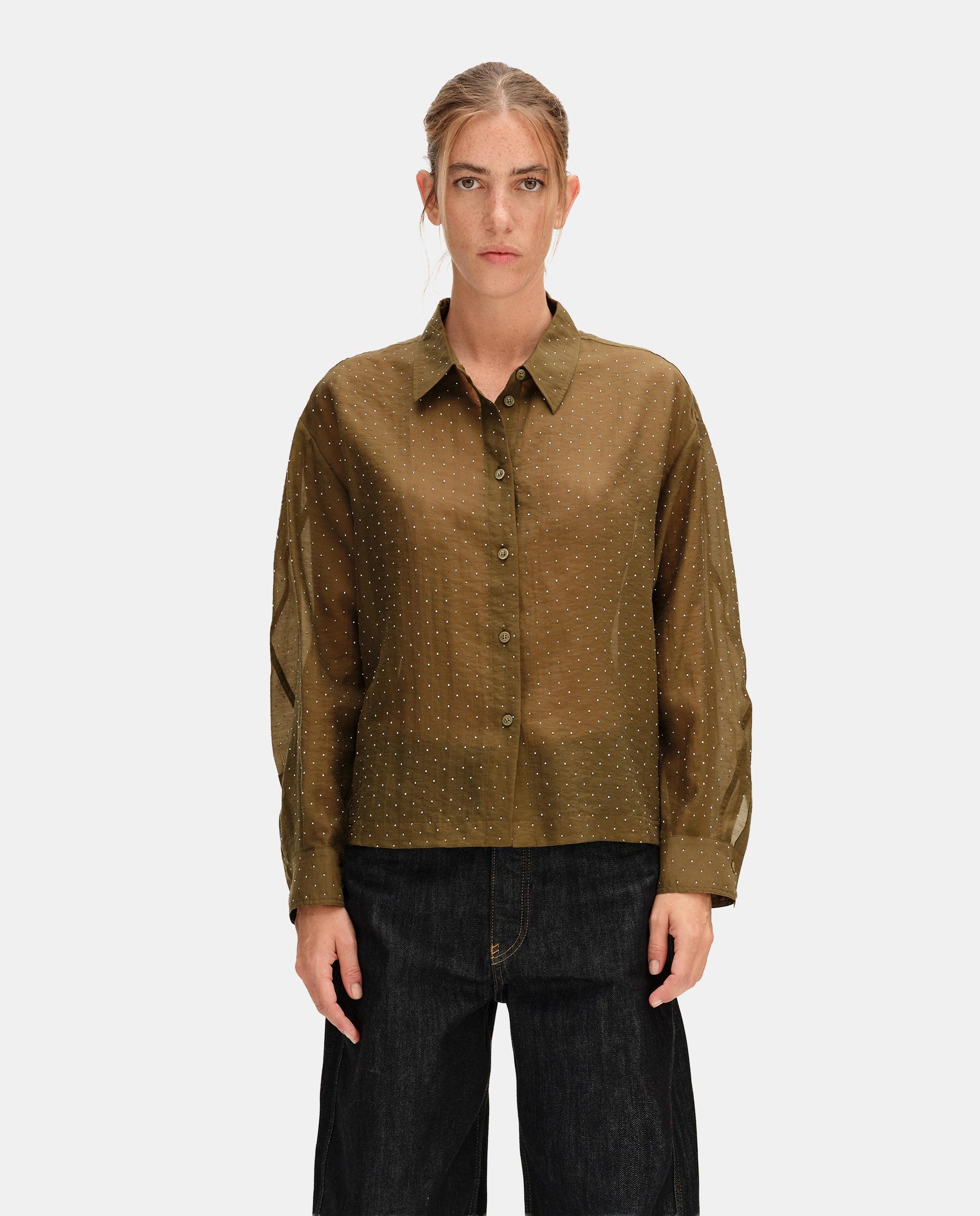 Camisa de mujer piedras boxy - Bimba y Lola - Kaki Kaki-1