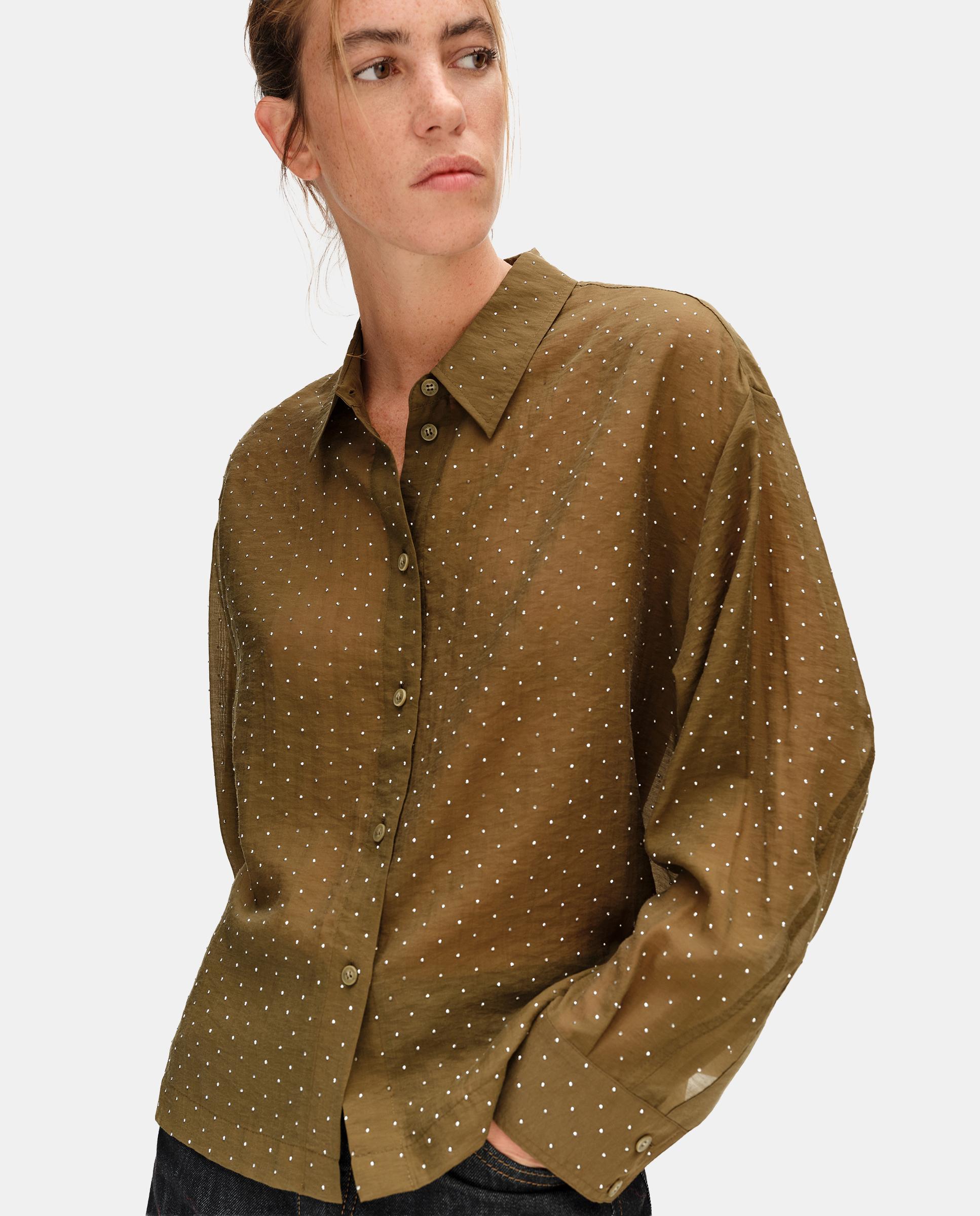 Camisa de mujer piedras boxy - Bimba y Lola - Kaki Kaki-2