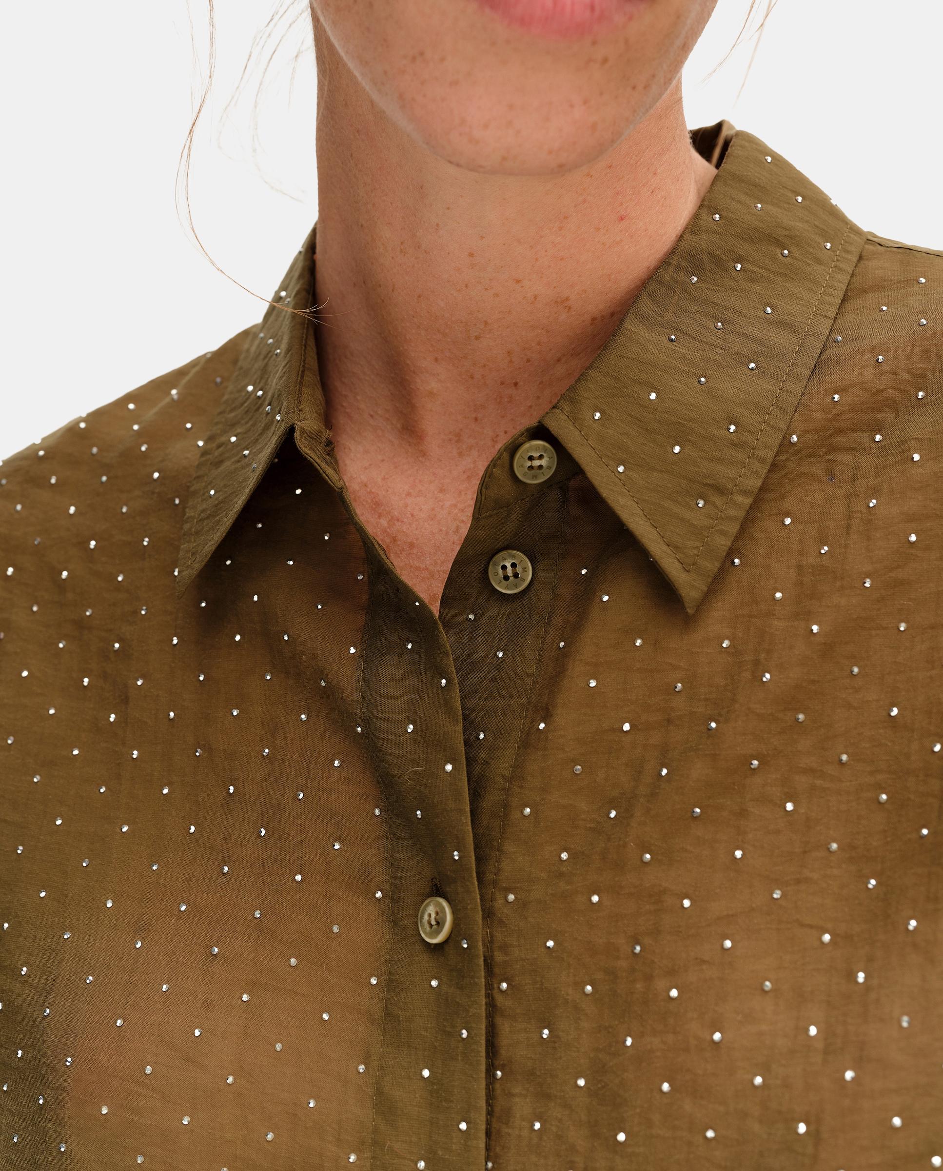 Camisa de mujer piedras boxy - Bimba y Lola - Kaki Kaki-3