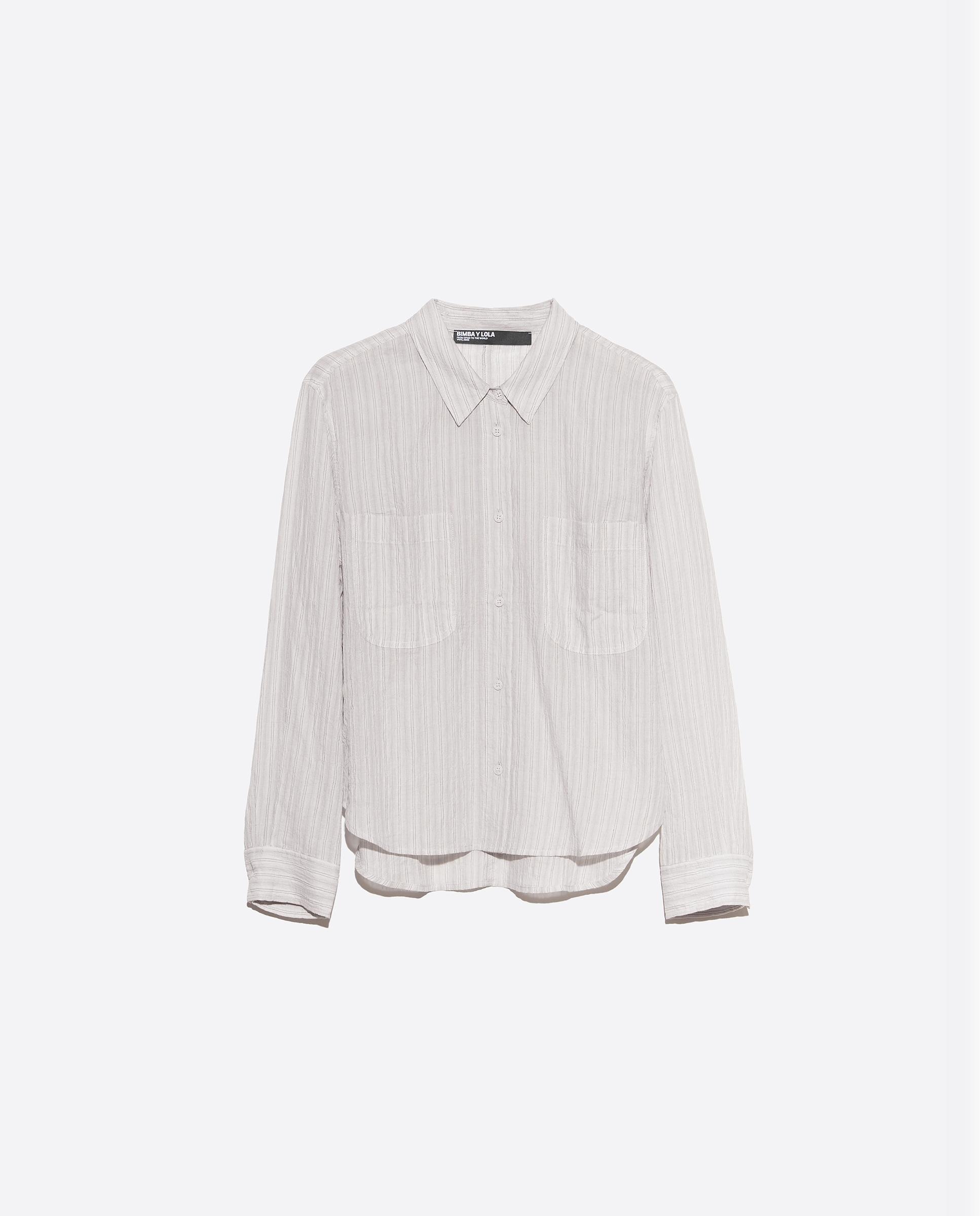 Imagen 6 de Camisa de mujer femenina recta - Bimba y Lola - Gris claro Gris claro