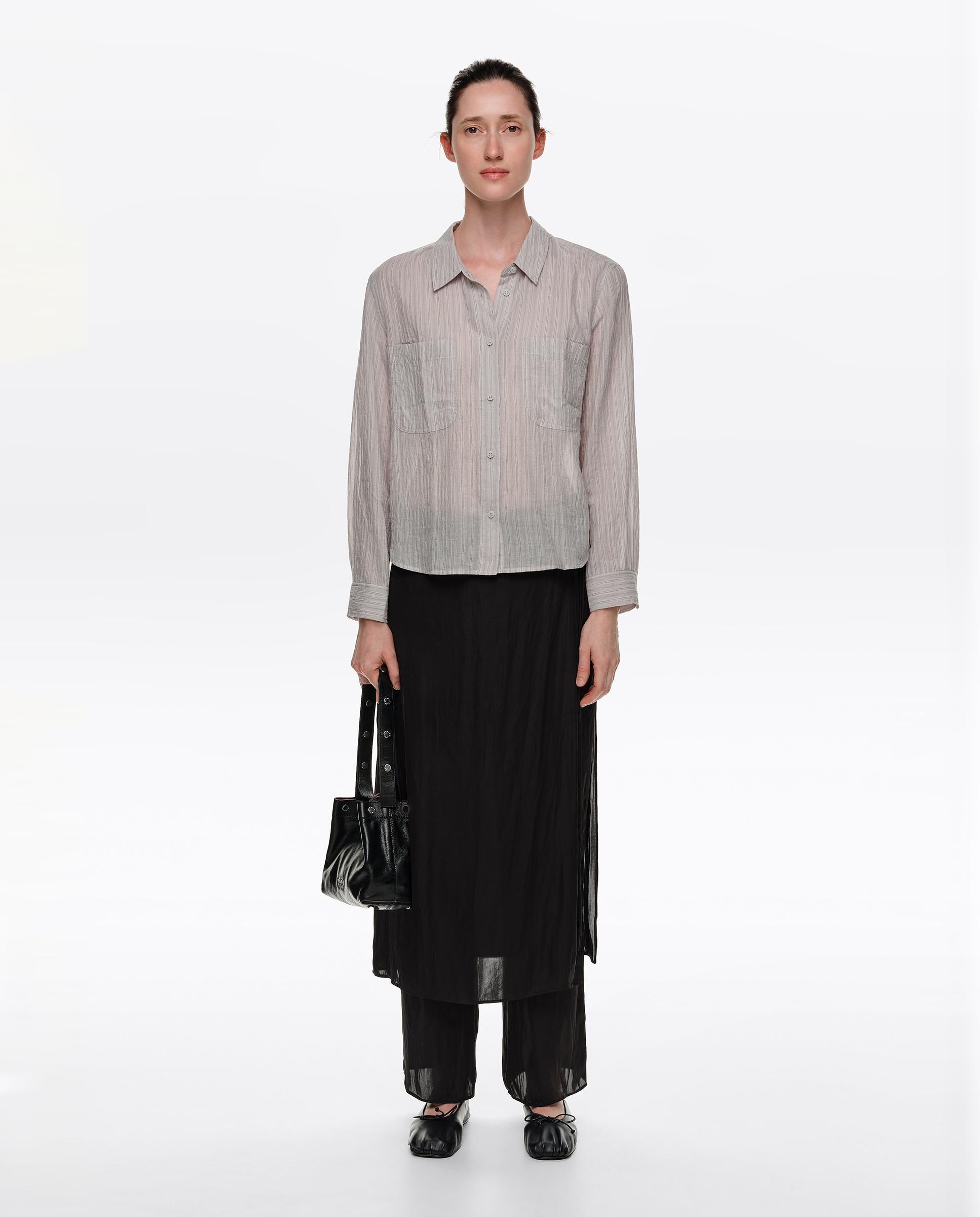 Imagen 5 de Camisa de mujer femenina recta - Bimba y Lola - Gris claro Gris claro